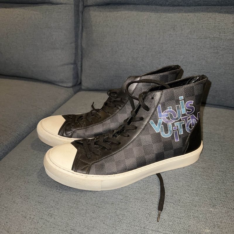 Louis Vuitton Louis Vuitton Tattoo Damier Graphite High Top Sneakers - Size US 8 / EU 41 - 1 Thumbnail