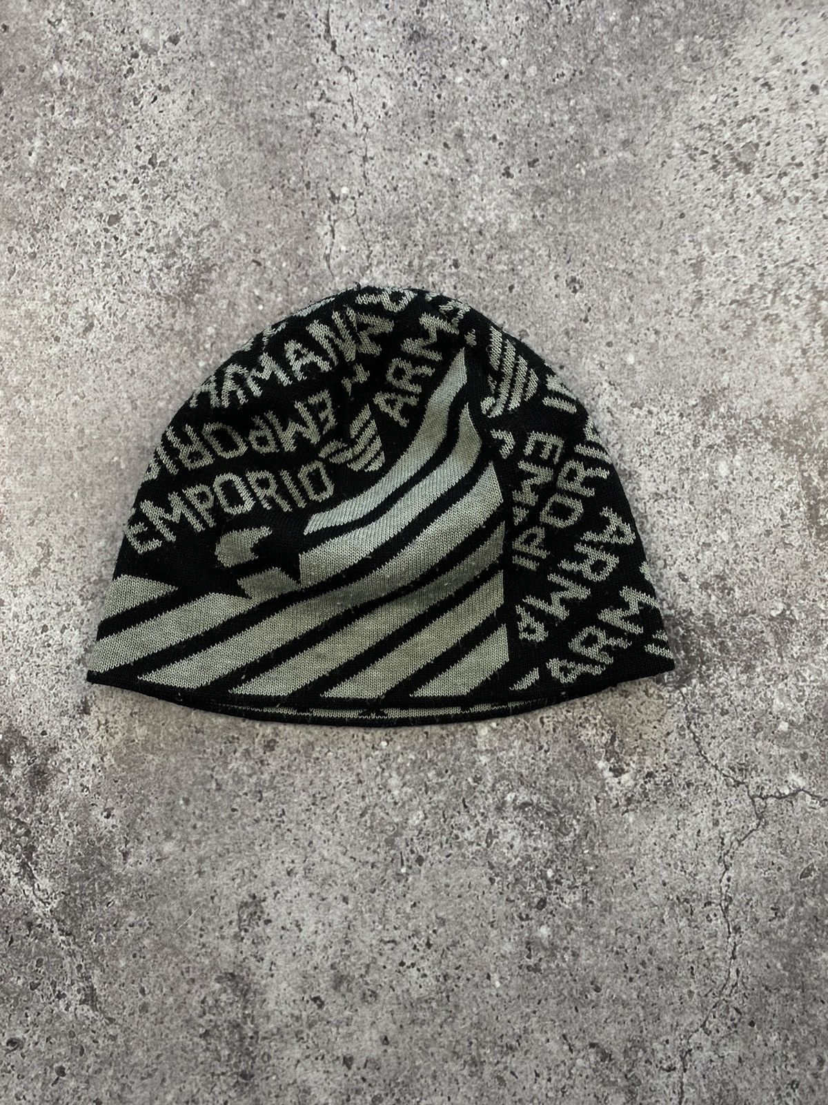 Armani × Emporio Armani × Vintage Vintage Emporio Armani monogram Big Logo beanie Hat Size ONE SIZE - 1 Thumbnail