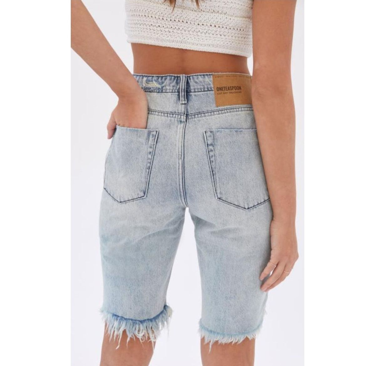 Urban Outfitters NWT UO x ONE TEASPOON SALTY DOG CUTOFF TRUCKERS $112 SIZE 26 Size 26" / US 2 / IT 38 - 4 Thumbnail