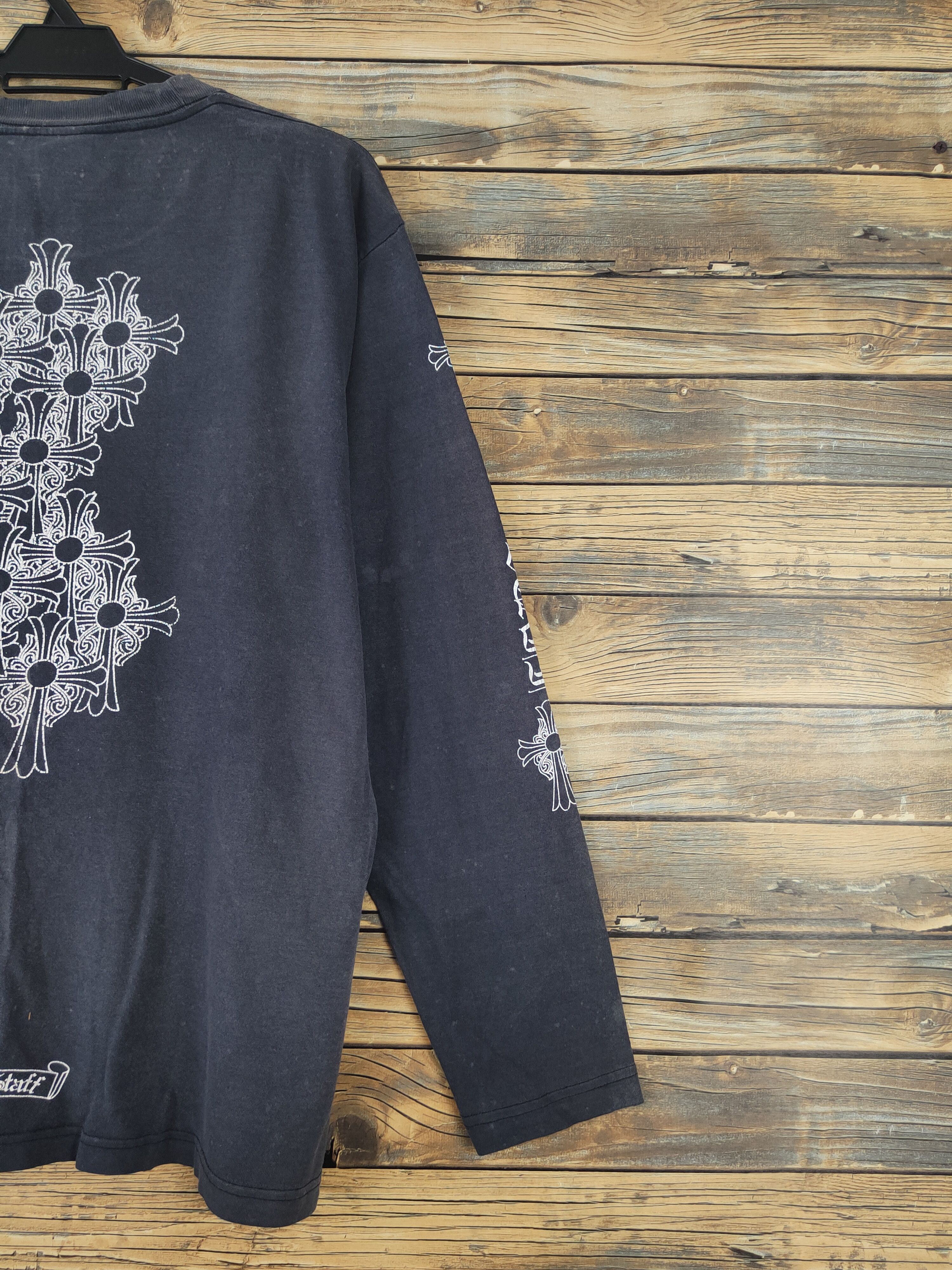 Japanese Brand DL Boss Staff like Chrome Heart Navy Faded shirt #618 Size US L / EU 52-54 / 3 - 11 Thumbnail