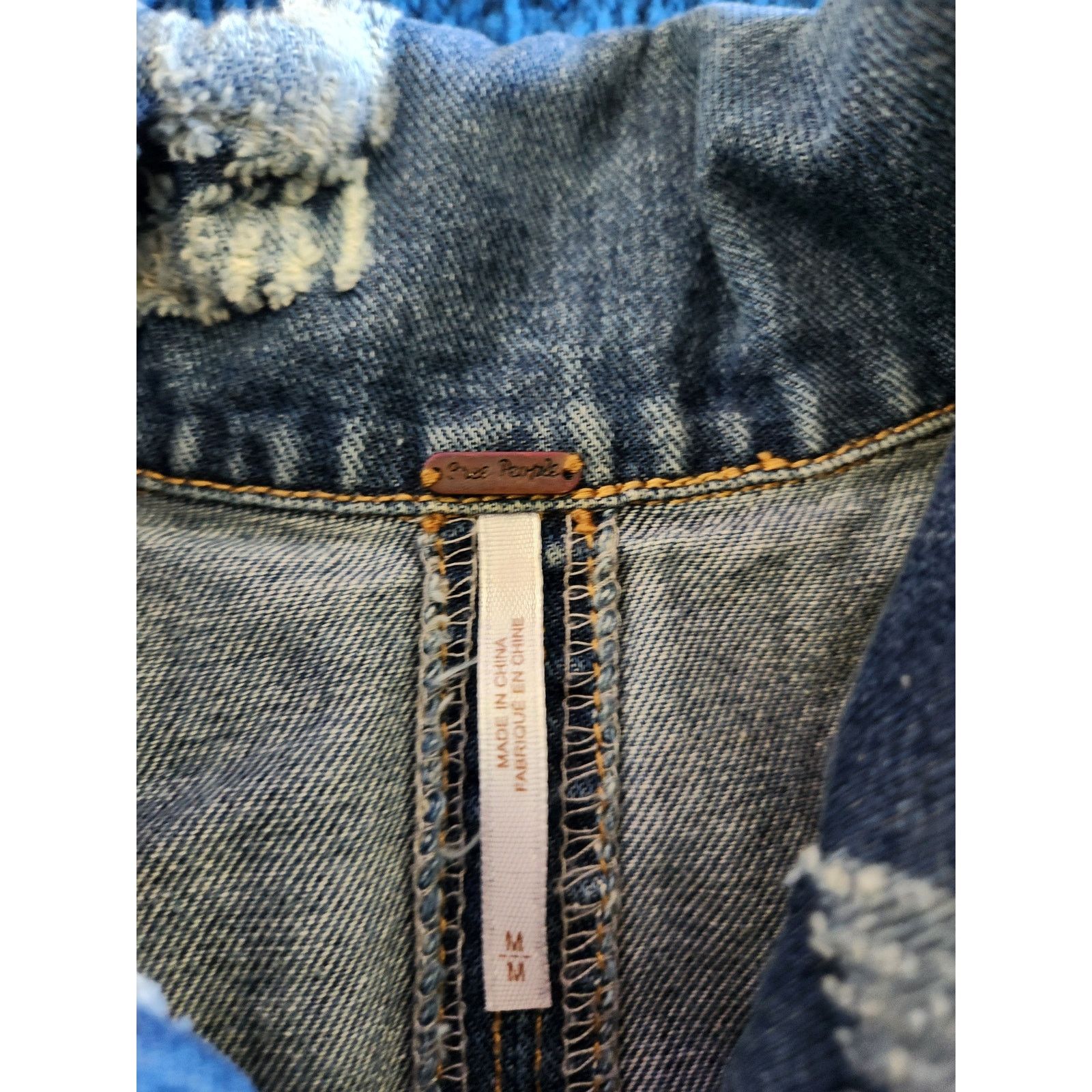 Free People Free People Women's Crochet Denim Destressed Vest -Medium Size M / US 6-8 / IT 42-44 - 7 Thumbnail