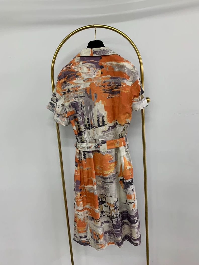 Prada Prada Lapel printed dress Size M / US 6-8 / IT 42-44 - 3 Thumbnail