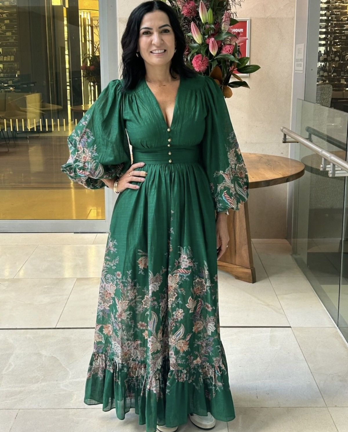 Zimmermann ZIMMERMANN RHIANNON PLUNGE MAXI DRESS GREEN MULTI PAISLEY Size L / US 10 / IT 46 - 6 Thumbnail