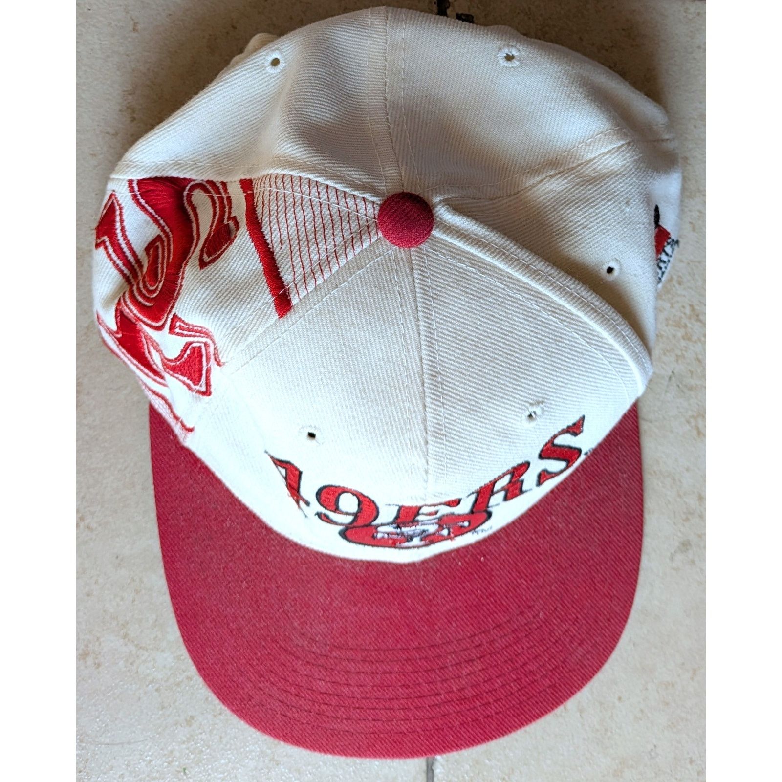 NFL San Francisco 49ers 90s LASER snapback White red cap NFL vtg Size ONE SIZE - 9 Thumbnail