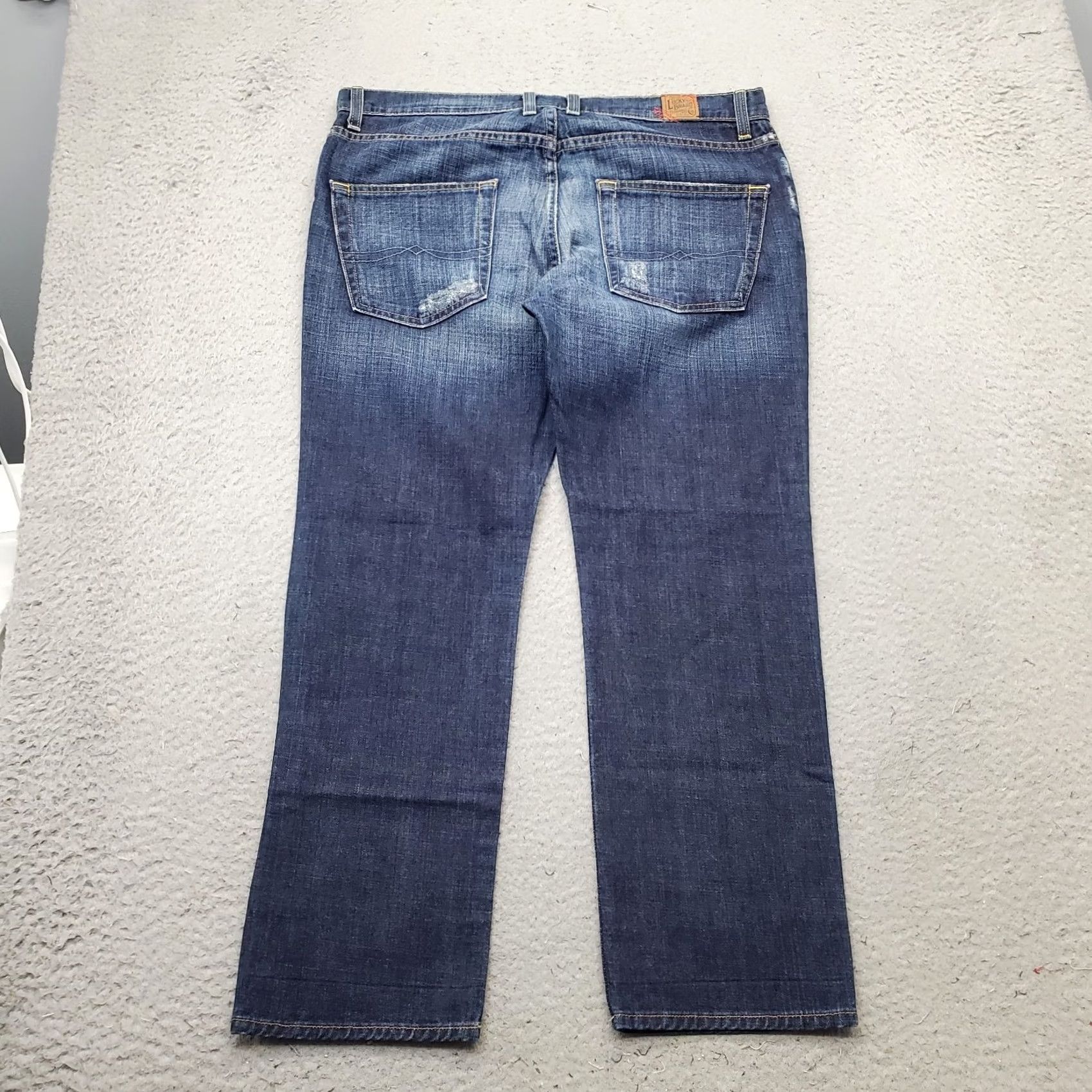 Lucky Brand Lucky Brand Boyfriend Crop Jeans Womens Size 6 Blue Denim Distressed Straight Leg Jeans Size 28" / US 6 / IT 42 - 2 Thumbnail