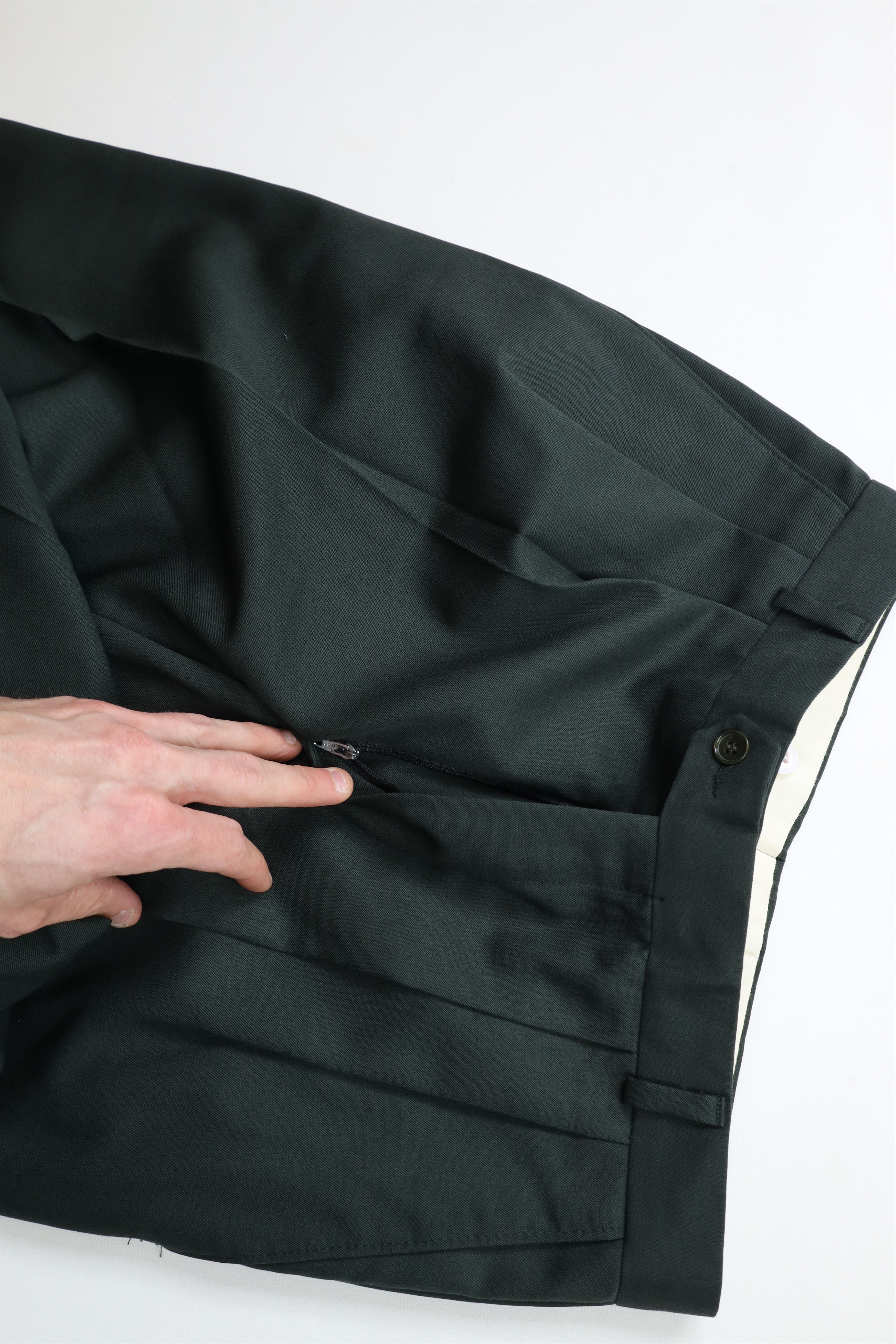 Ralph Lauren × Vintage Vintage 90s Ralph Lauren Wide Leg Chino Pants Green Wool Size US 28 / EU 44 - 6 Thumbnail