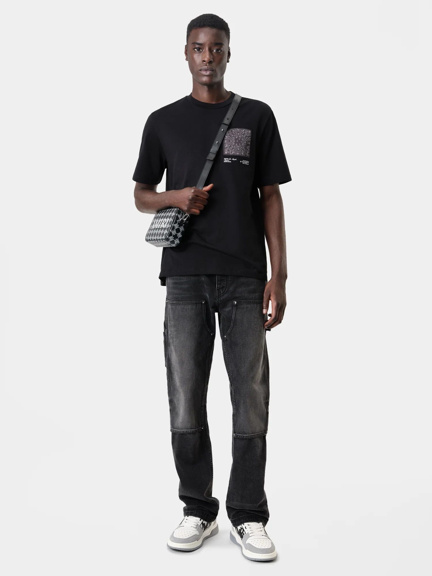 Amiri o1orln1025 Bandana Silk Applique T-Shirt in Black Size US S / EU 44-46 / 1 - 2 Thumbnail
