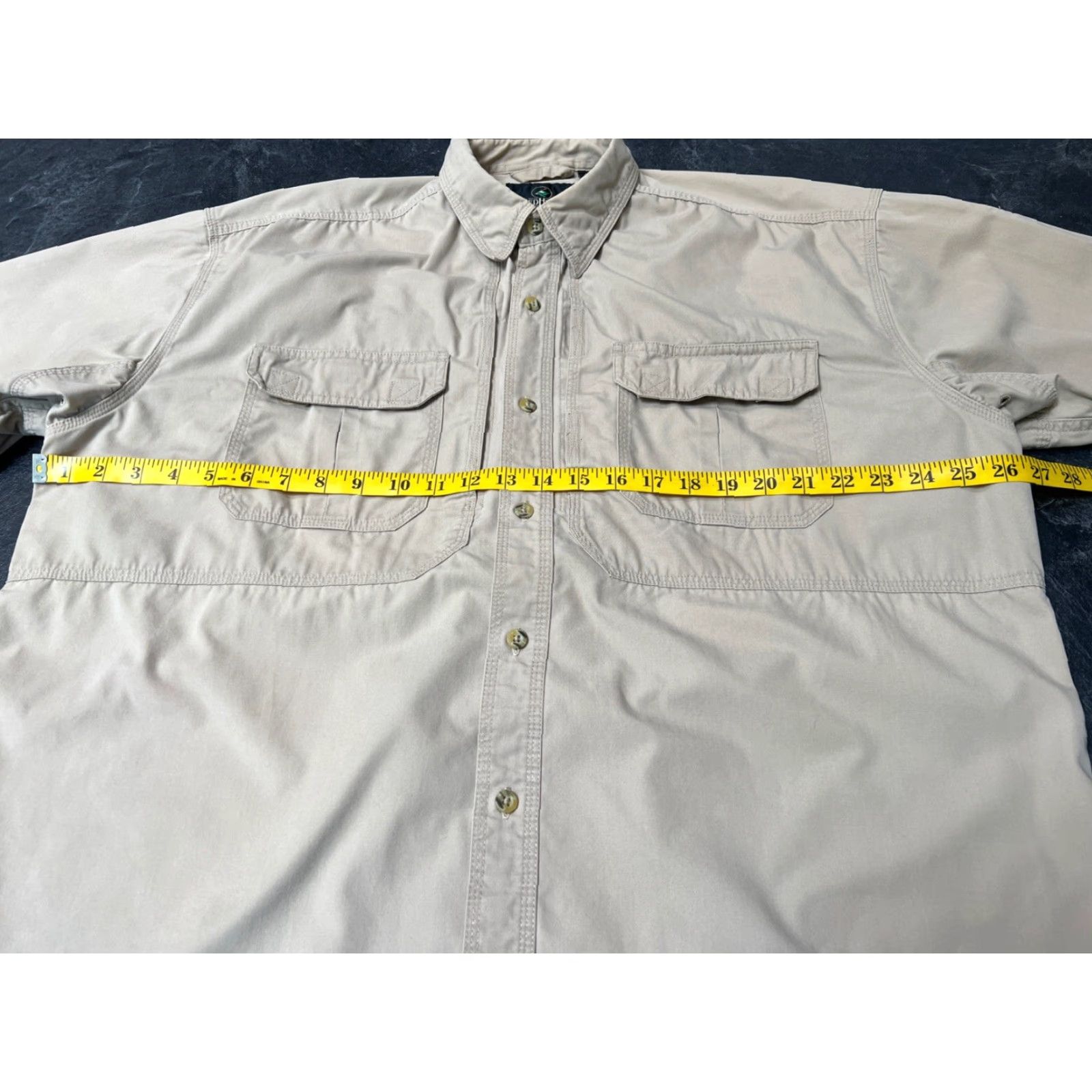 Vintage RedHead Men's XL Khaki Button-Up Shirt Short Sleeve with Front Pockets and Pleated Back Size US XL / EU 56 / 4 - 7 Thumbnail