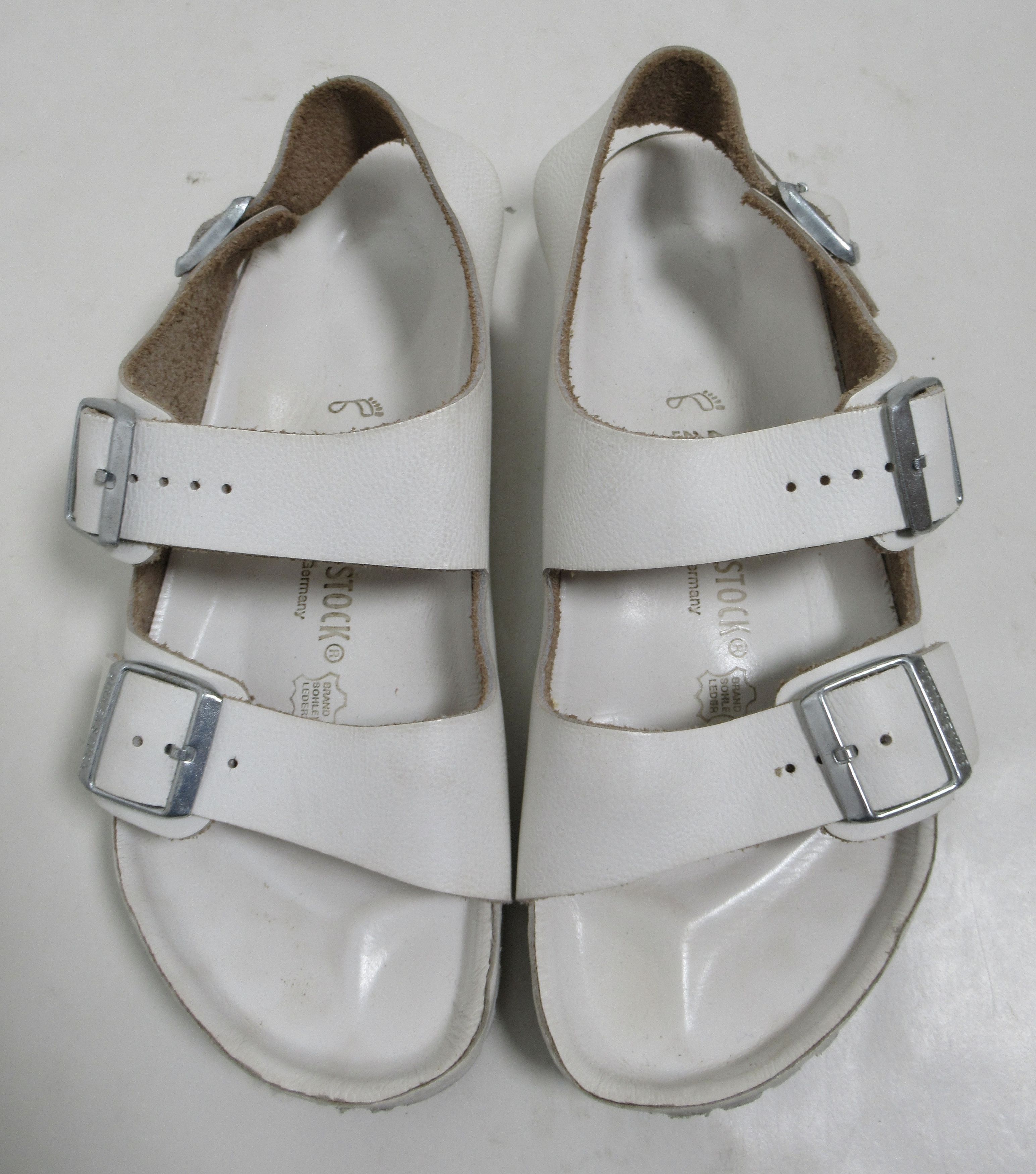 Birkenstock Birkenstock Milano Buckle Leather Sandals White 9 US M Size US 9 / EU 42 - 1 Thumbnail