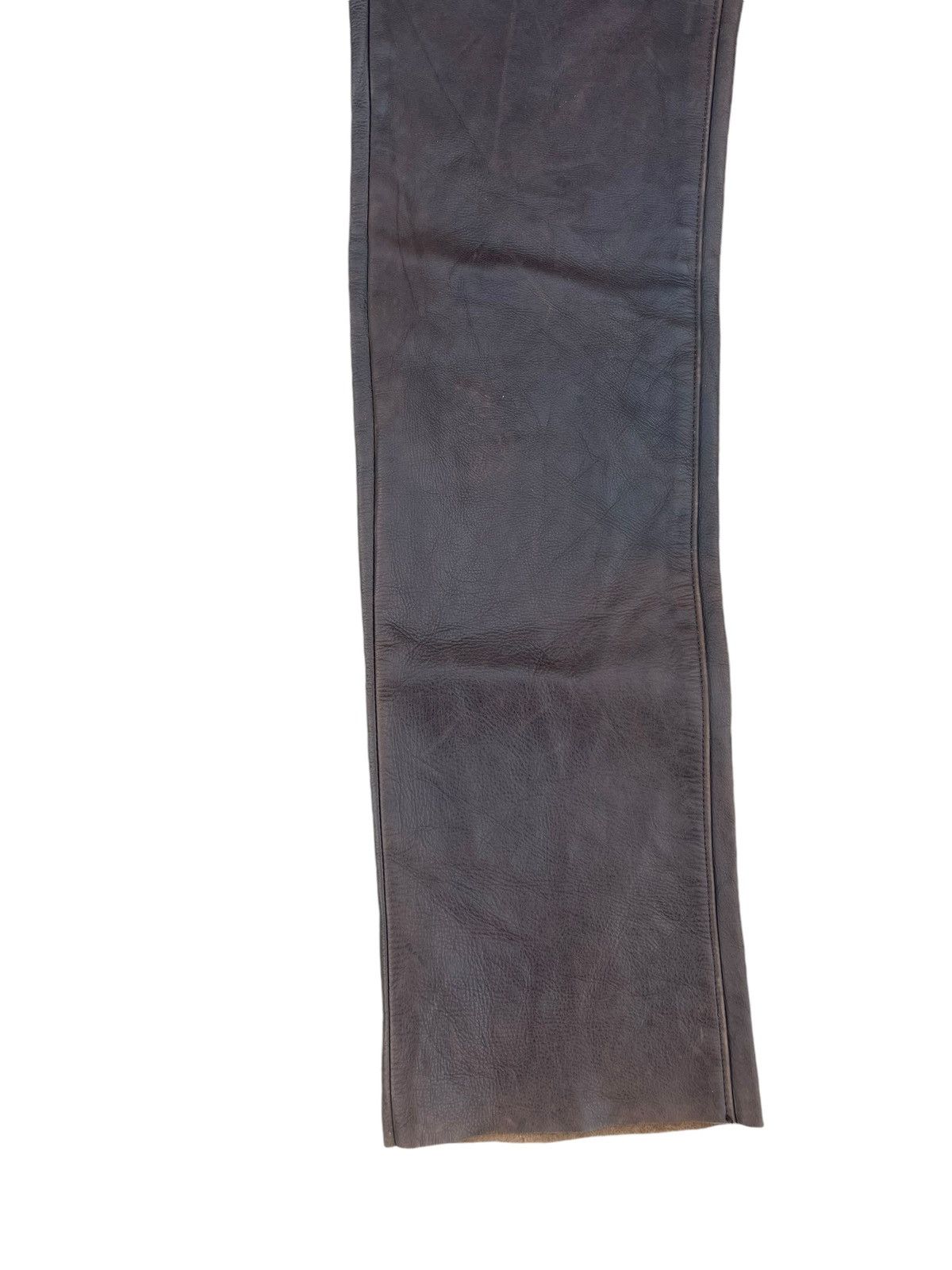 Genuine Leather Vintage Union Made Lee Riders Patina Cowhide Leather Jeans Size US 30 / EU 46 - 10 Thumbnail