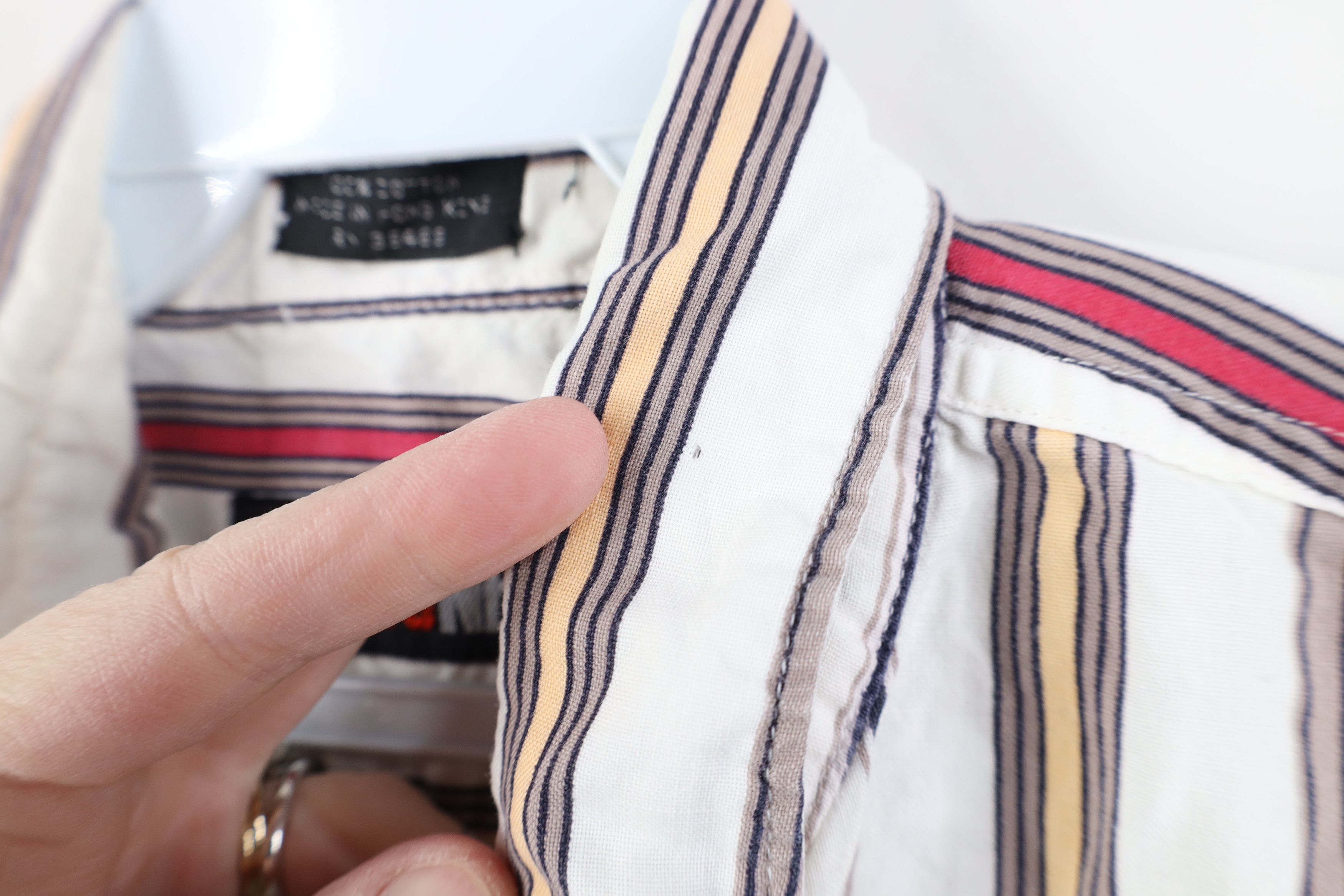 Vintage Vintage 90s Streetwear Block Collared Button Down Shirt Size US S / EU 44-46 / 1 - 9 Thumbnail