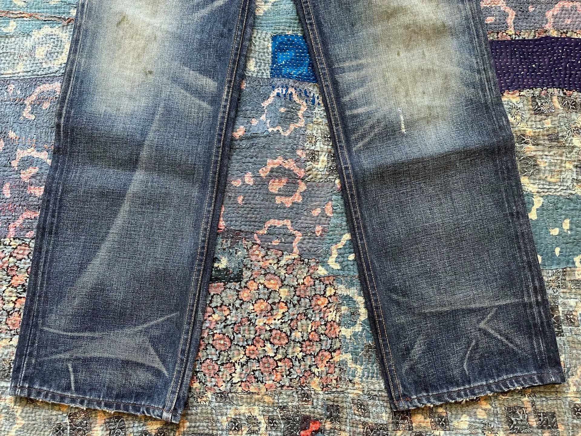 RRL Ralph Lauren RRL Deep Denim Vintage Wash Distressed Ripped Pants 28 Size US 28 / EU 44 - 4 Thumbnail