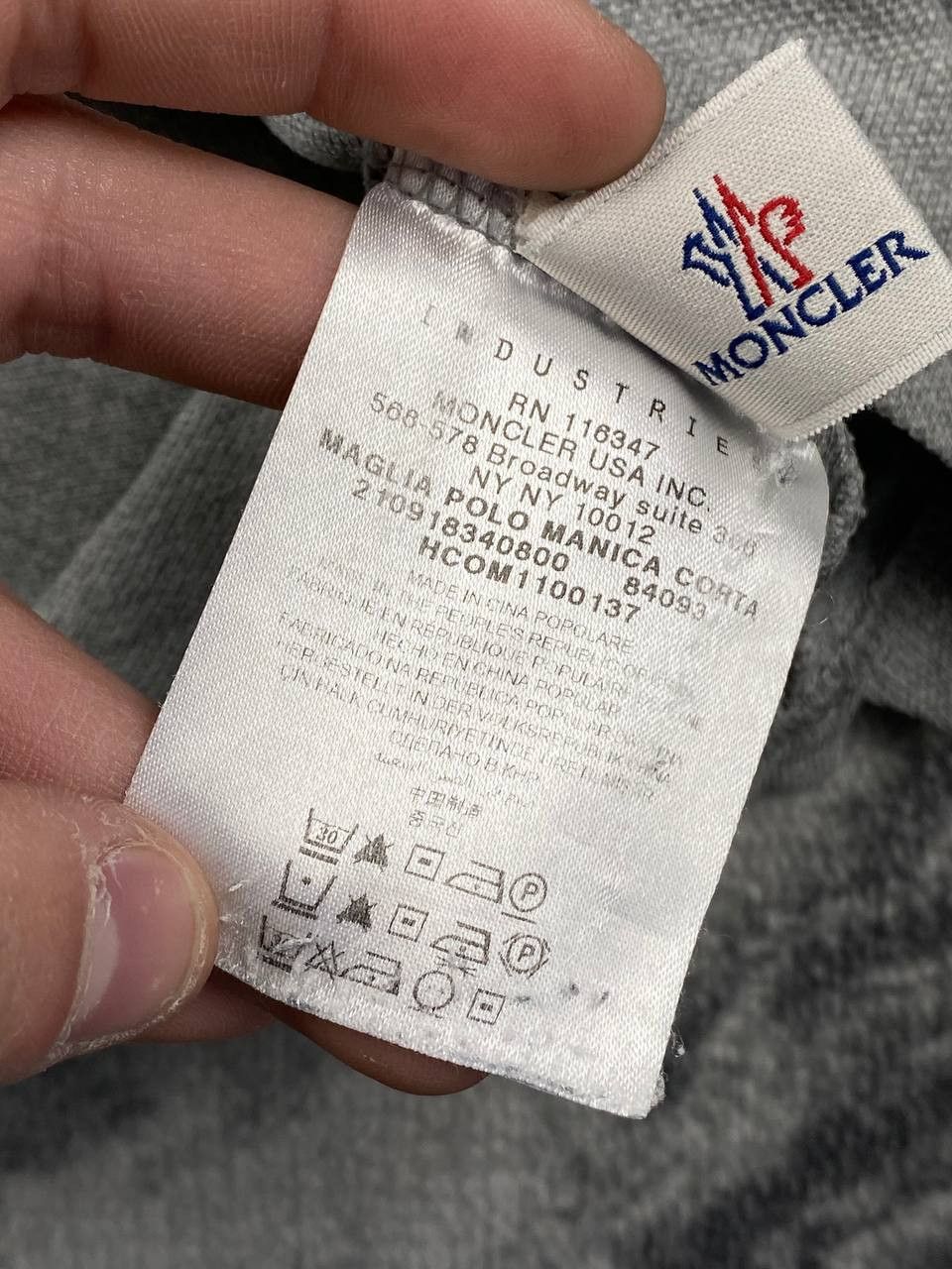 Moncler Moncler Maglia Polo Manica Corta Polo Shirt Men Size XL Gray Size US XL / EU 56 / 4 - 5 Thumbnail