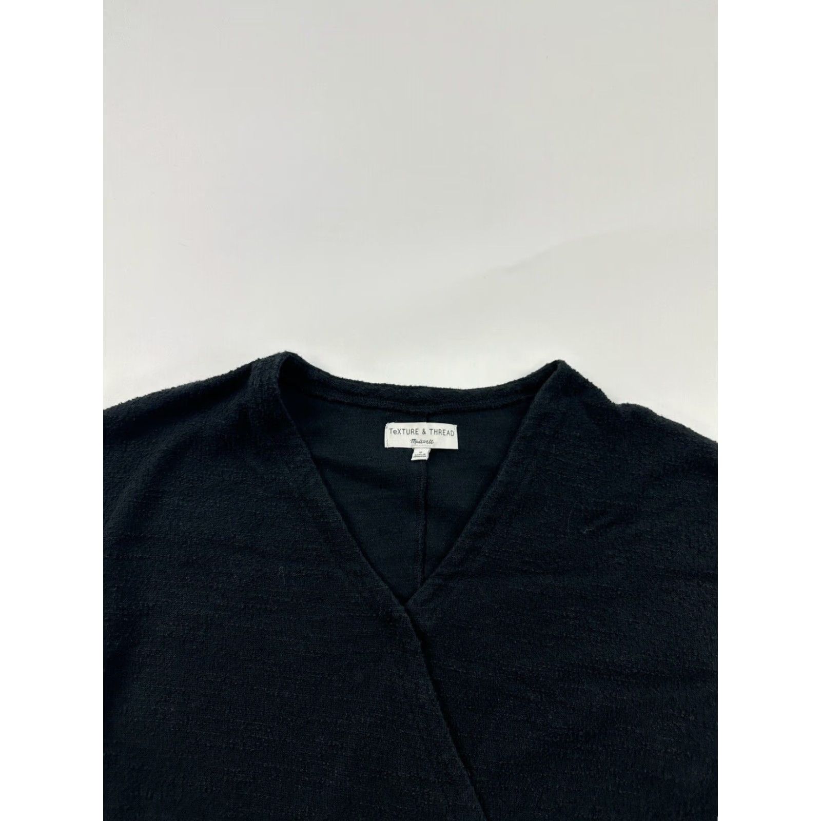 Madewell Madewell Black Long Sleeve Wrap Shirt Womens Medium Casual Cotton Top Size M / US 6-8 / IT 42-44 - 4 Thumbnail