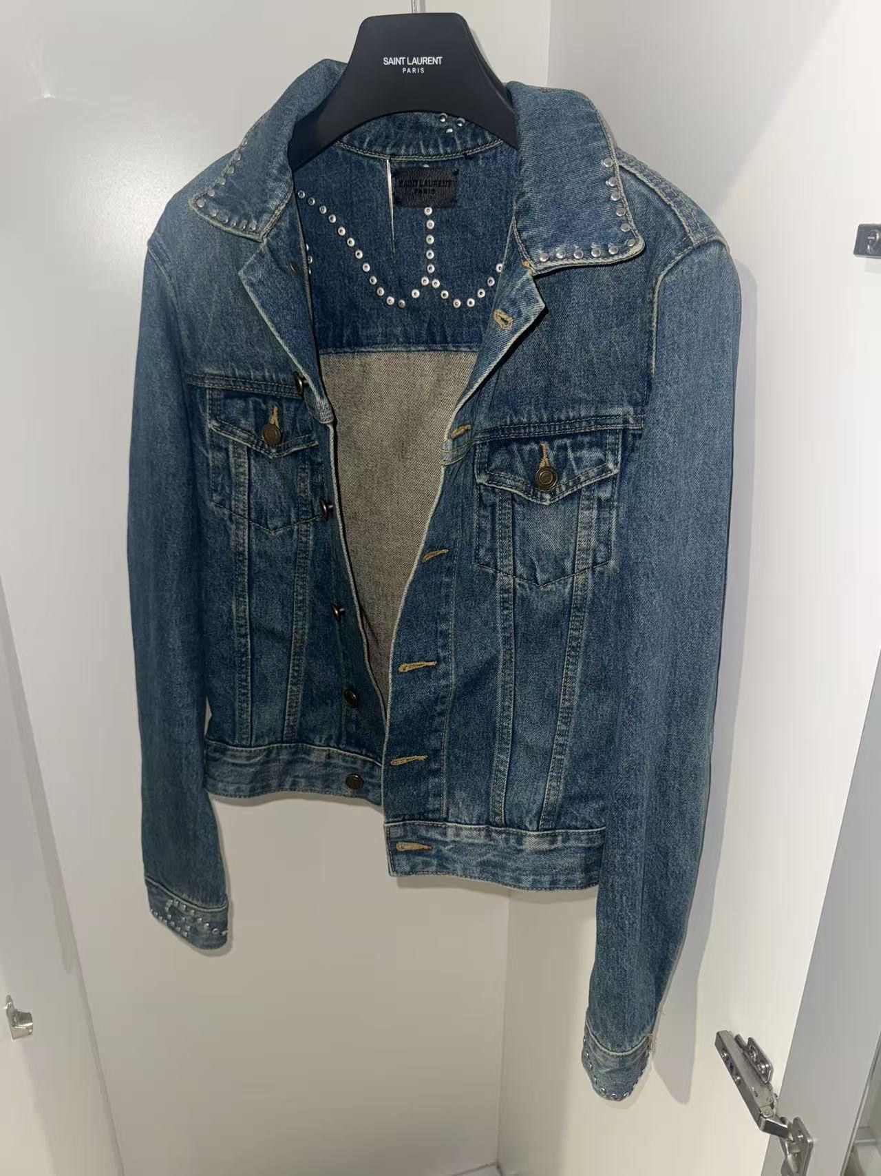 Saint Laurent Paris Saint Laurent Paris SS15 Rhinestone Denim Jacket Size US S / EU 44-46 / 1 - 1 Thumbnail