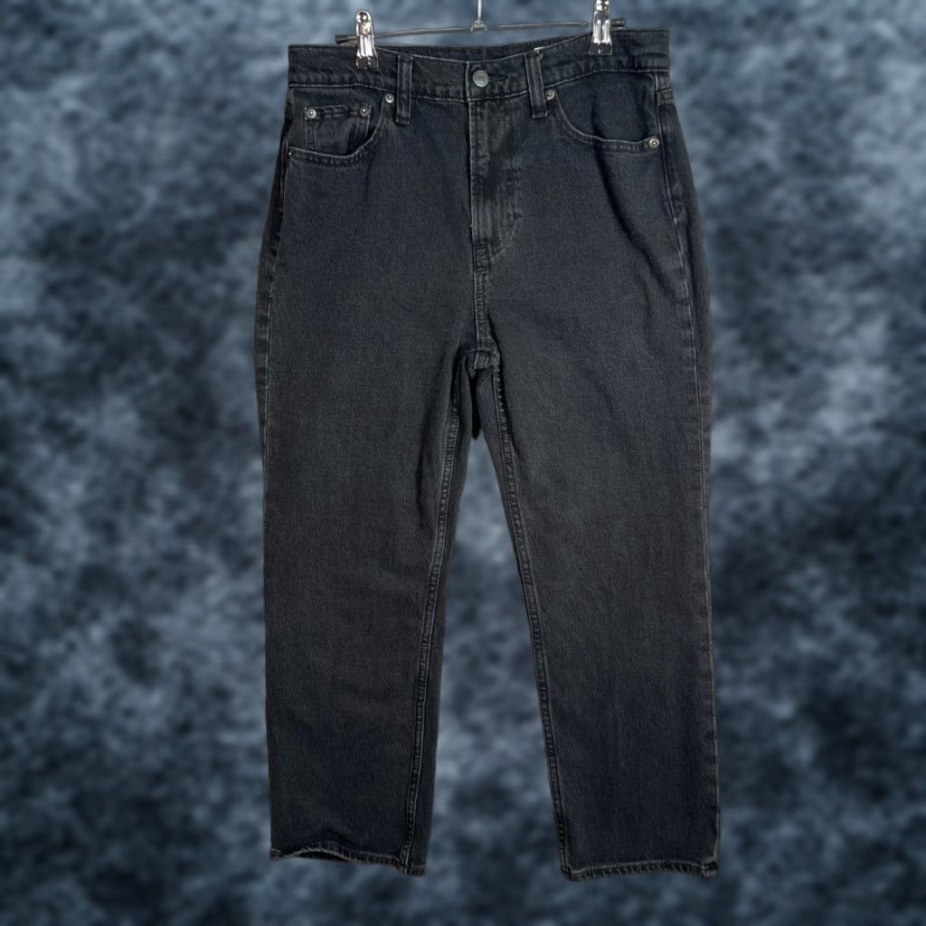 Gap VINTAGE Gap 90s Straight Crop High Rise Jeans Womens Size 29 / 8 Cotton Blend Denim Black Size 29" - 1 Thumbnail