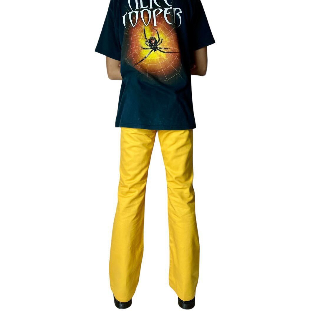 Hysteric Glamour 1990s Ozone Community - Yellow Flared Denim Pants Size US 29 - 3 Thumbnail