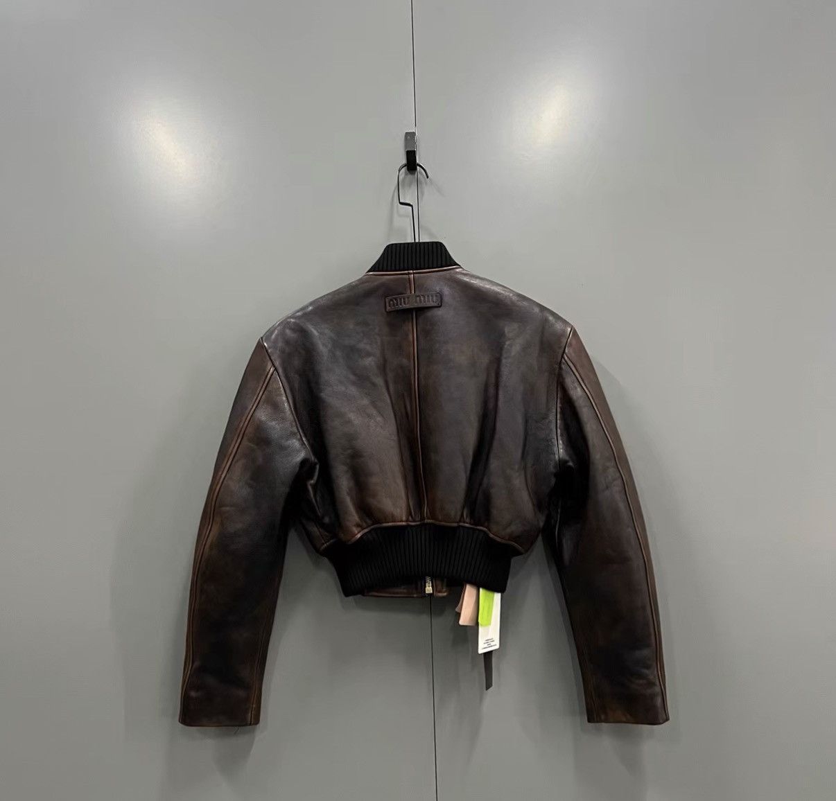 Miu Miu Miu Miu Brown Vintage Washed Leather Jacket J41 Size XS / US 0-2 / IT 36-38 - 2 Thumbnail