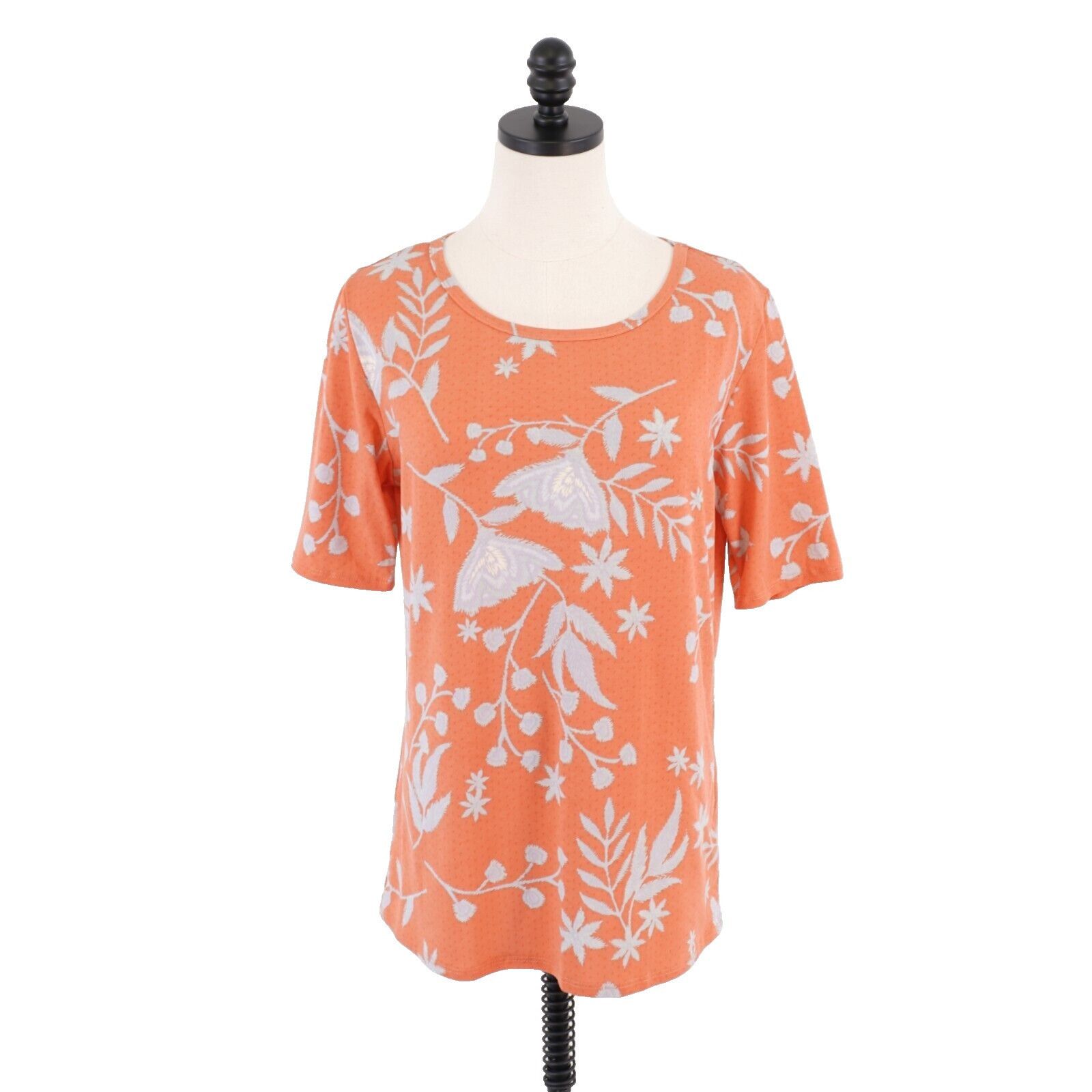 Designer NEW LuLaRoe Gigi XL Orange Floral Boat Neck Blouse Top Short Size XL / US 12-14 / IT 48-50 - 1 Thumbnail