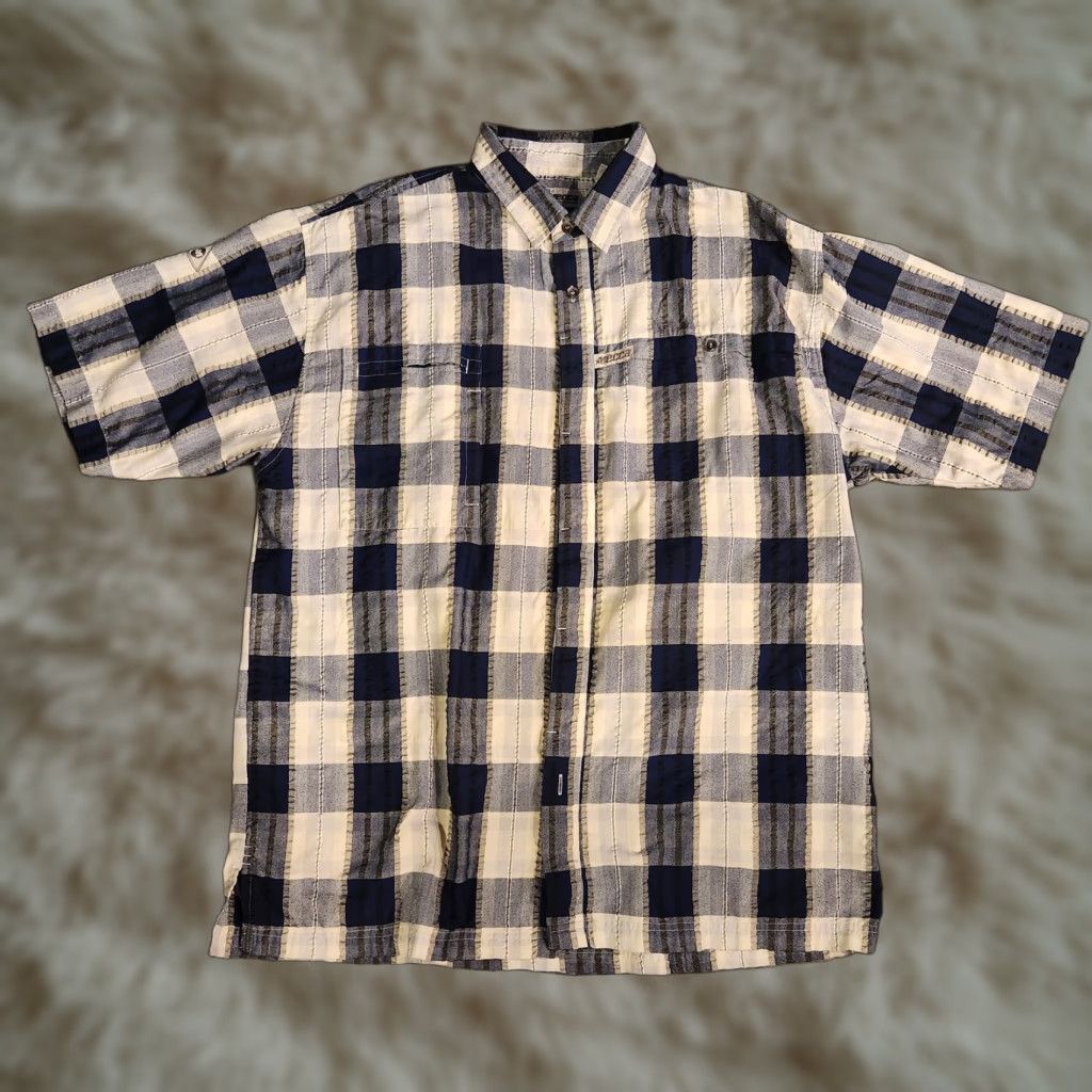 Vintage VINTAGE Mecca Shirt Mens XL Button Short Sleeve Blue Plaid Hip Hop Street Size US XL / EU 56 / 4 - 1 Thumbnail