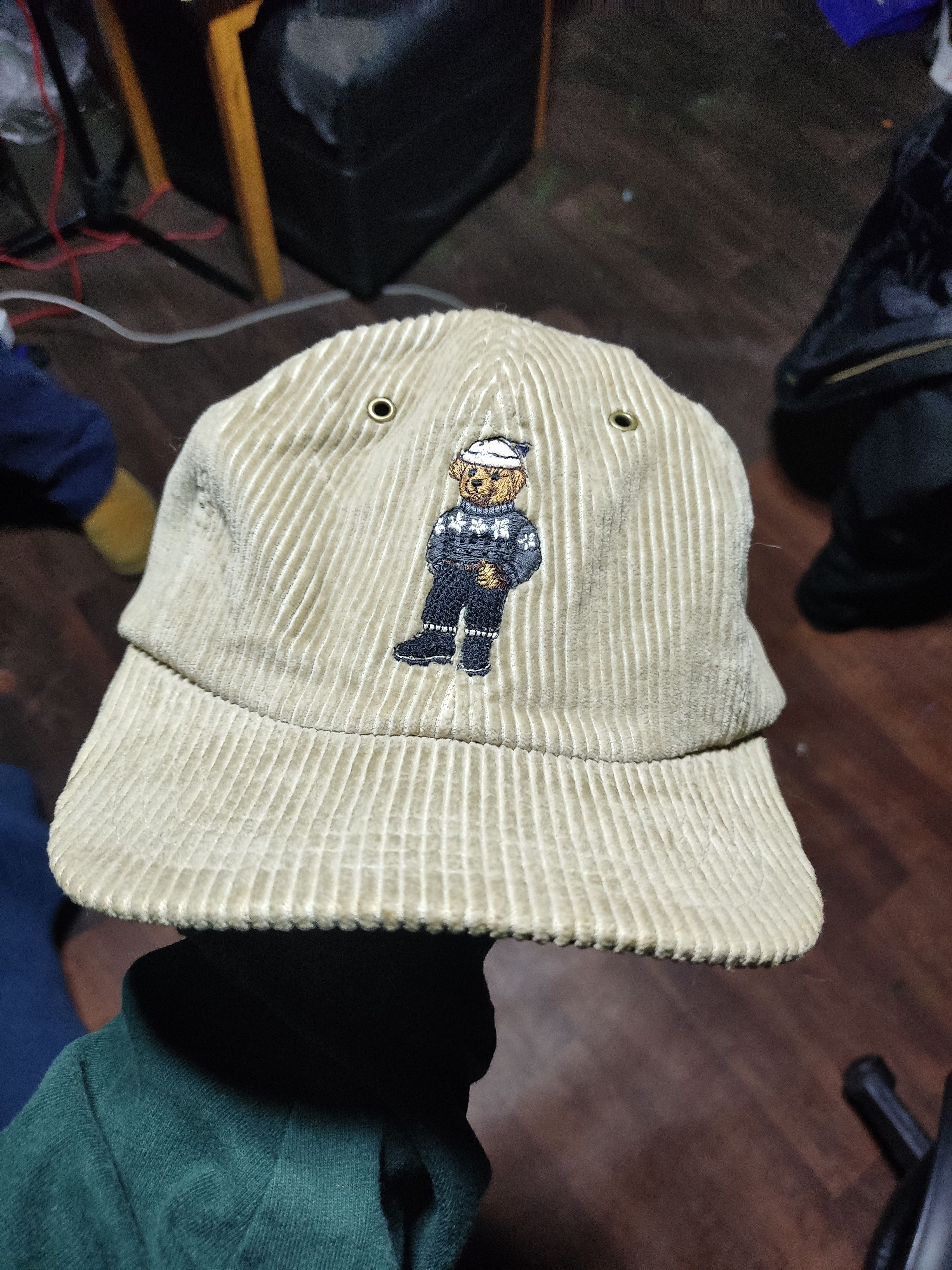 Polo Ralph Lauren Hat polo bear vintage 90s beige Size ONE SIZE - 1 Thumbnail