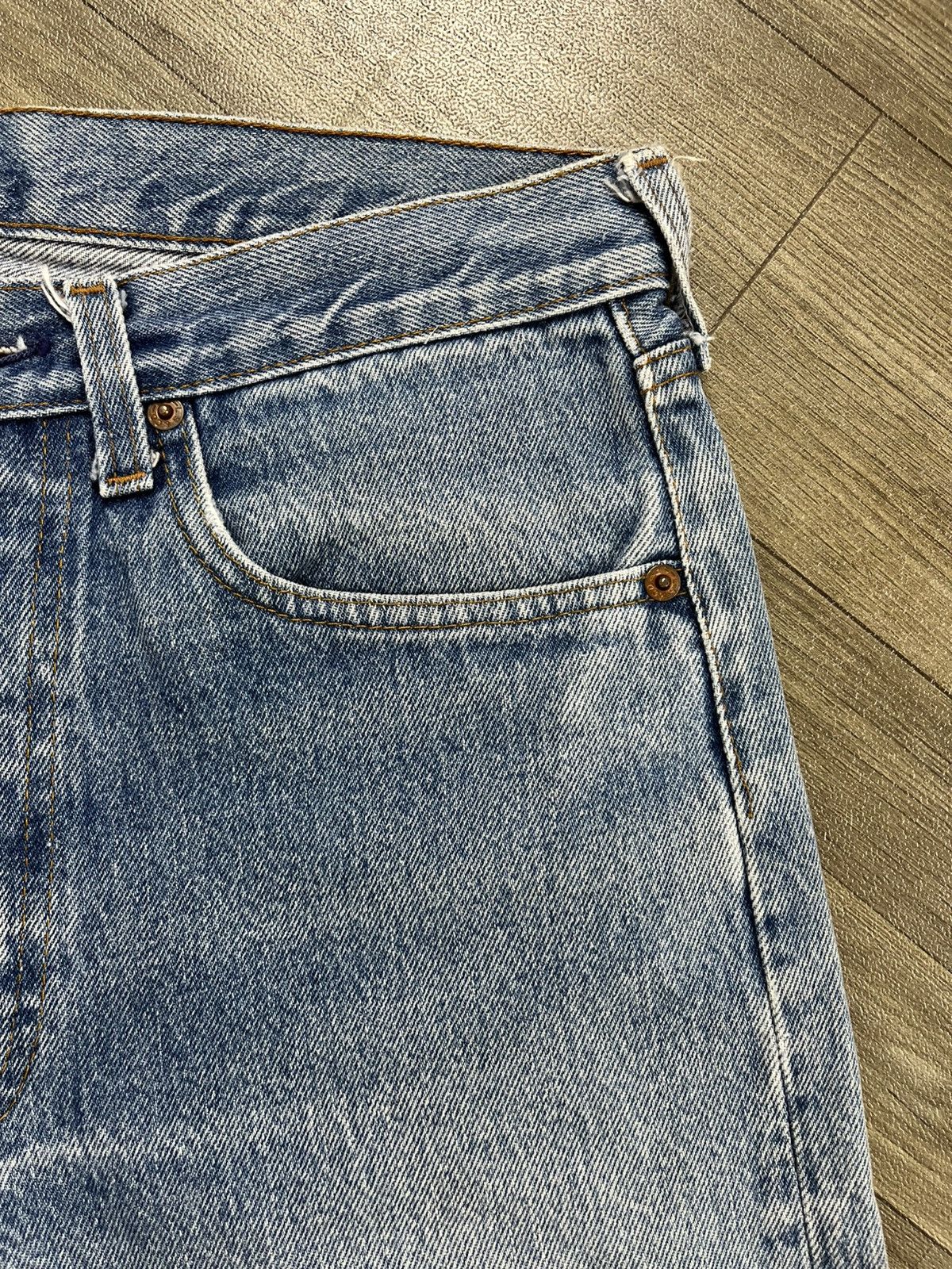Levi's Vintage Clothing 🇺🇸1970s Vintage Levis 501XX Cut Off Straight Leg Blue Jeans Size US 29 - 4 Thumbnail