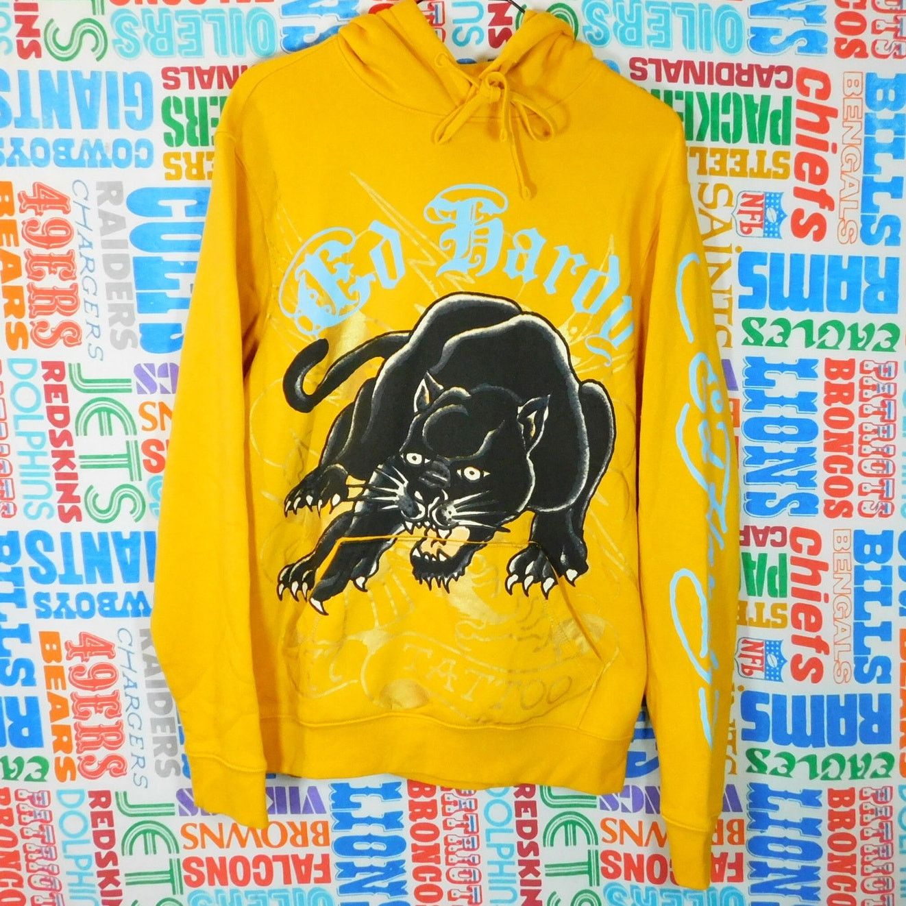 Ed Hardy Ed Hardy Black Panther Hoodie Size S Double Sided Yellow Size US S / EU 44-46 / 1 - 1 Thumbnail