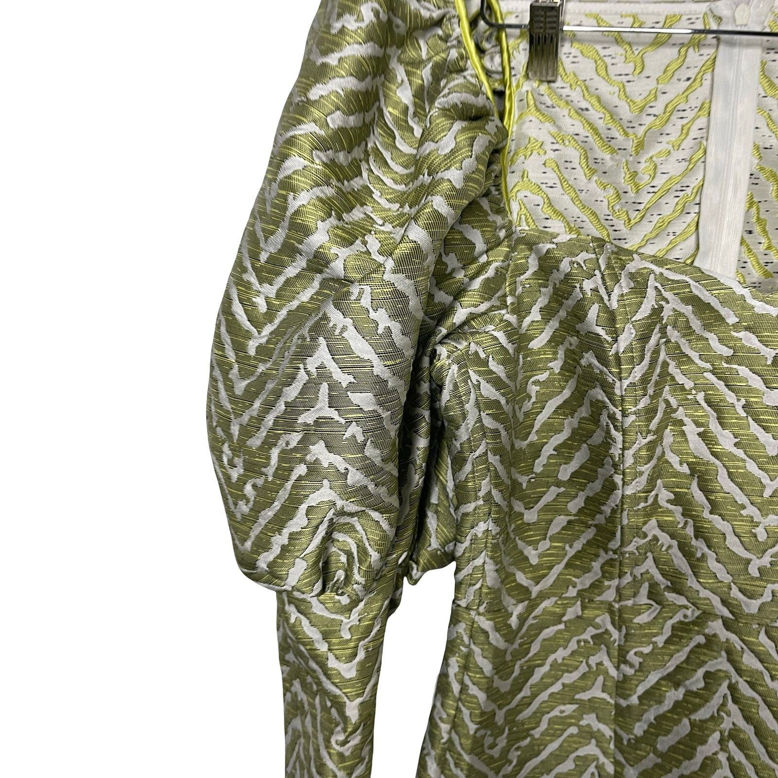 ROTATE Birger Christensen Oksana Jacquard Mini Dress GREEN