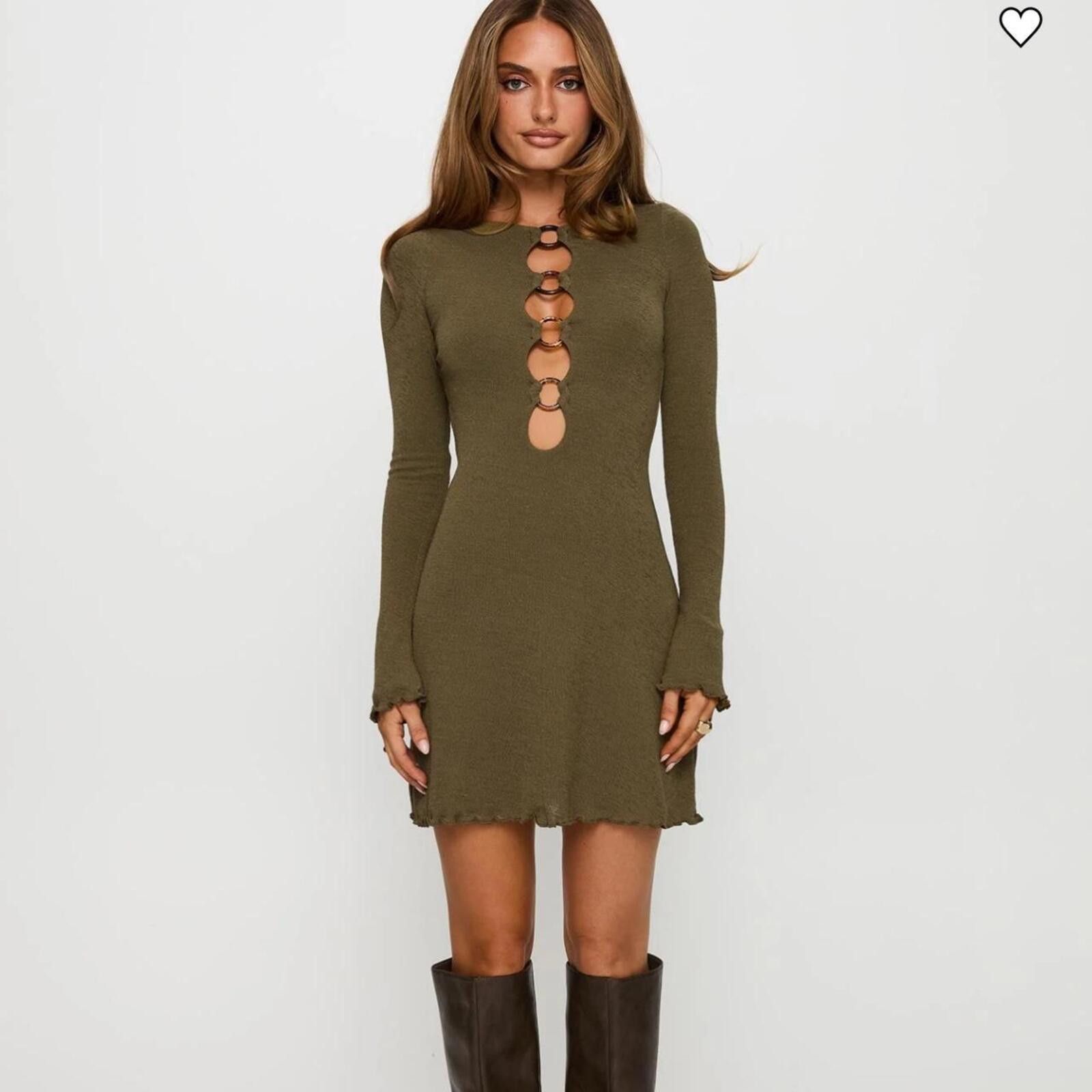 Other Princess Polly Dejonge Ring Mini Dress Olive Size XS / US 0-2 / IT 36-38 - 7 Thumbnail