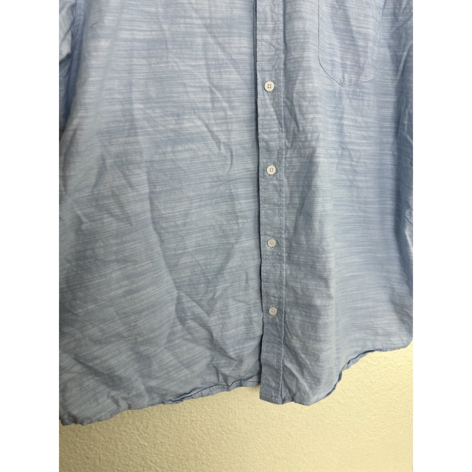 Union LA Union Short Sleeve Button-Up Shirt Mens XXL Light Blue Cotton Size US XXL / EU 58 / 5 - 5 Thumbnail