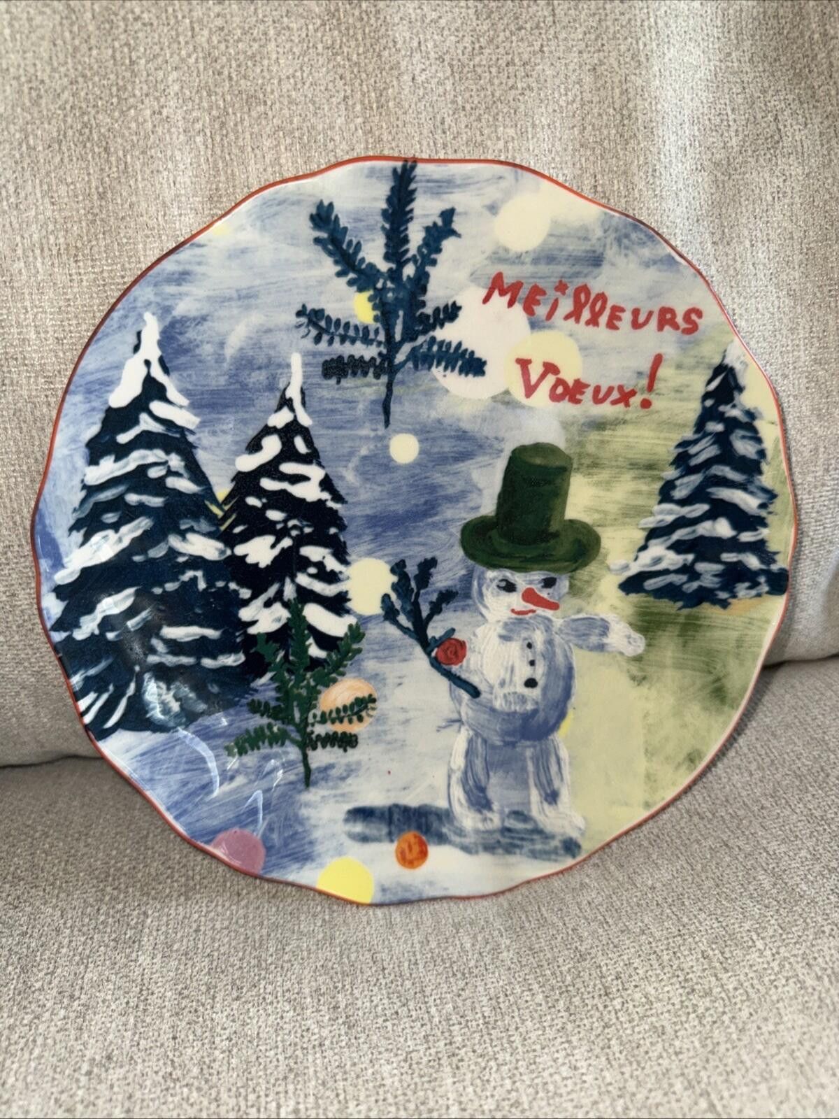 Other Anthropologie Nathalie Lete Salad Plate Snowman Christmas Size ONE SIZE - 1 Thumbnail