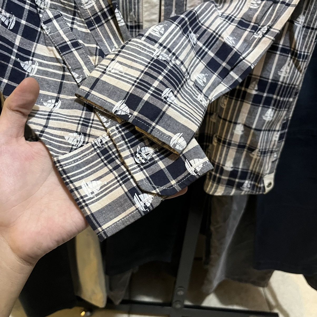 Thom Browne Thom Browne x KOE Plaid shirt with subtle sailboat print ⚓ Size US L / EU 52-54 / 3 - 4 Thumbnail