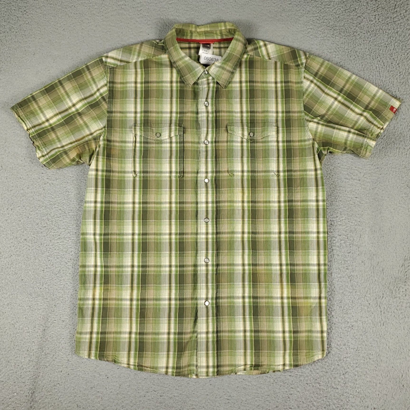 The North Face The North Face Shirt Mens XL Blue Plaid Button-Up Short Sleeve Casual, Button, Collared, Cotton Blend, Regular, Men, The North Face Size US XL / EU 56 / 4 - 2 Thumbnail