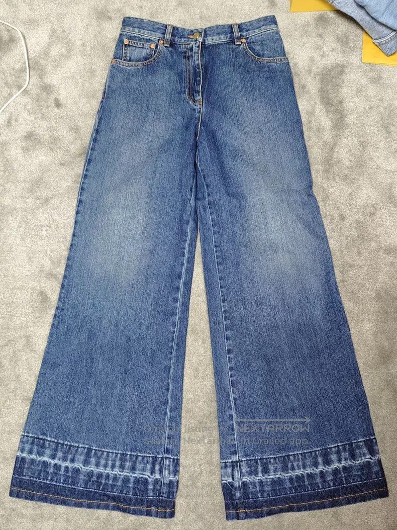 Valentino Valentino Mid-rise zippered loose wide-leg jeans Size 26" / US 2 / IT 38 - 3 Thumbnail