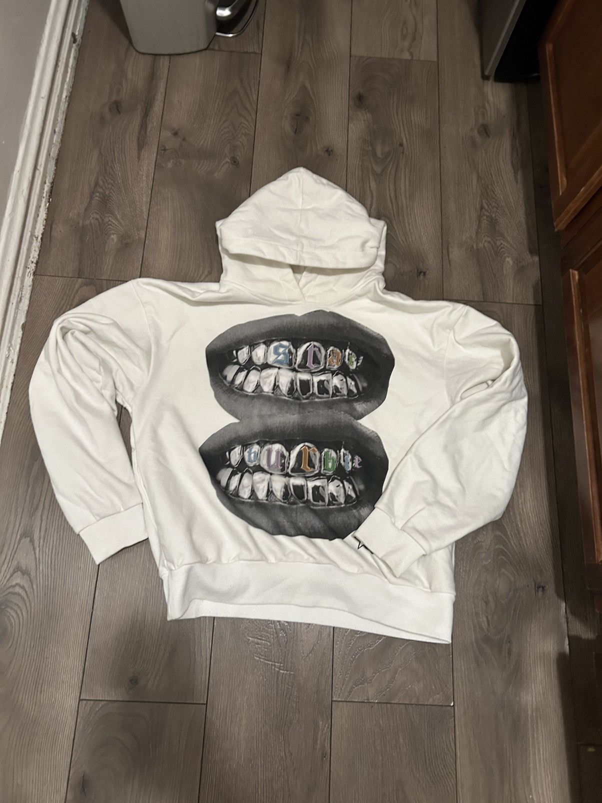 Designer Star Burbie teeth hoodie white Size US M / EU 48-50 / 2 - 1 Thumbnail