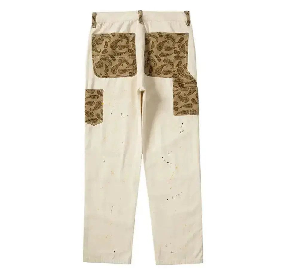 Japanese Brand Hip Hop Khaki Cashew Flower Overalls Pants Trousers Size US 32 / EU 48 - 5 Thumbnail