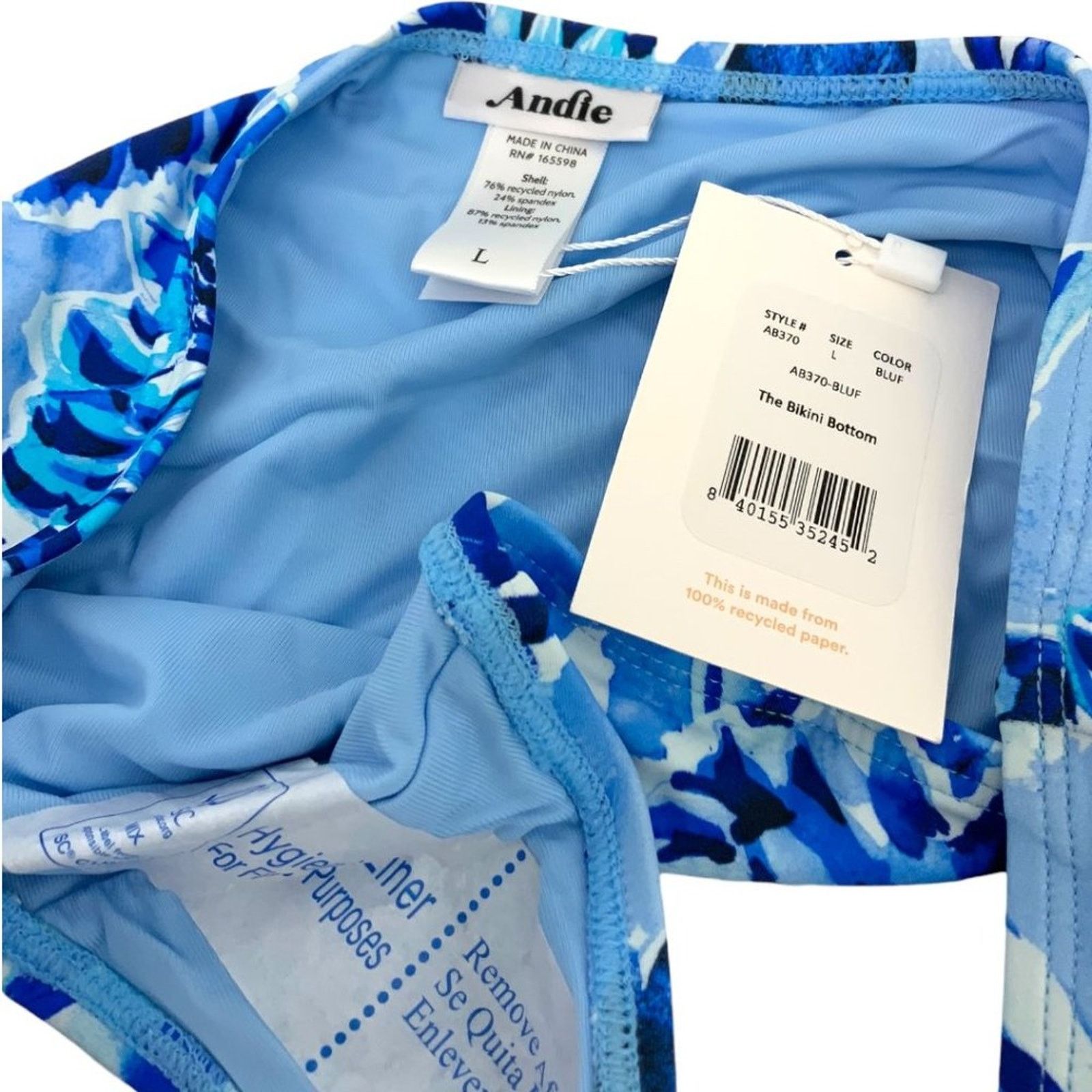 Other Andie The Bikini Bottom Blue Floral Size Large NWT $55 MSRP Size ONE SIZE - 3 Thumbnail