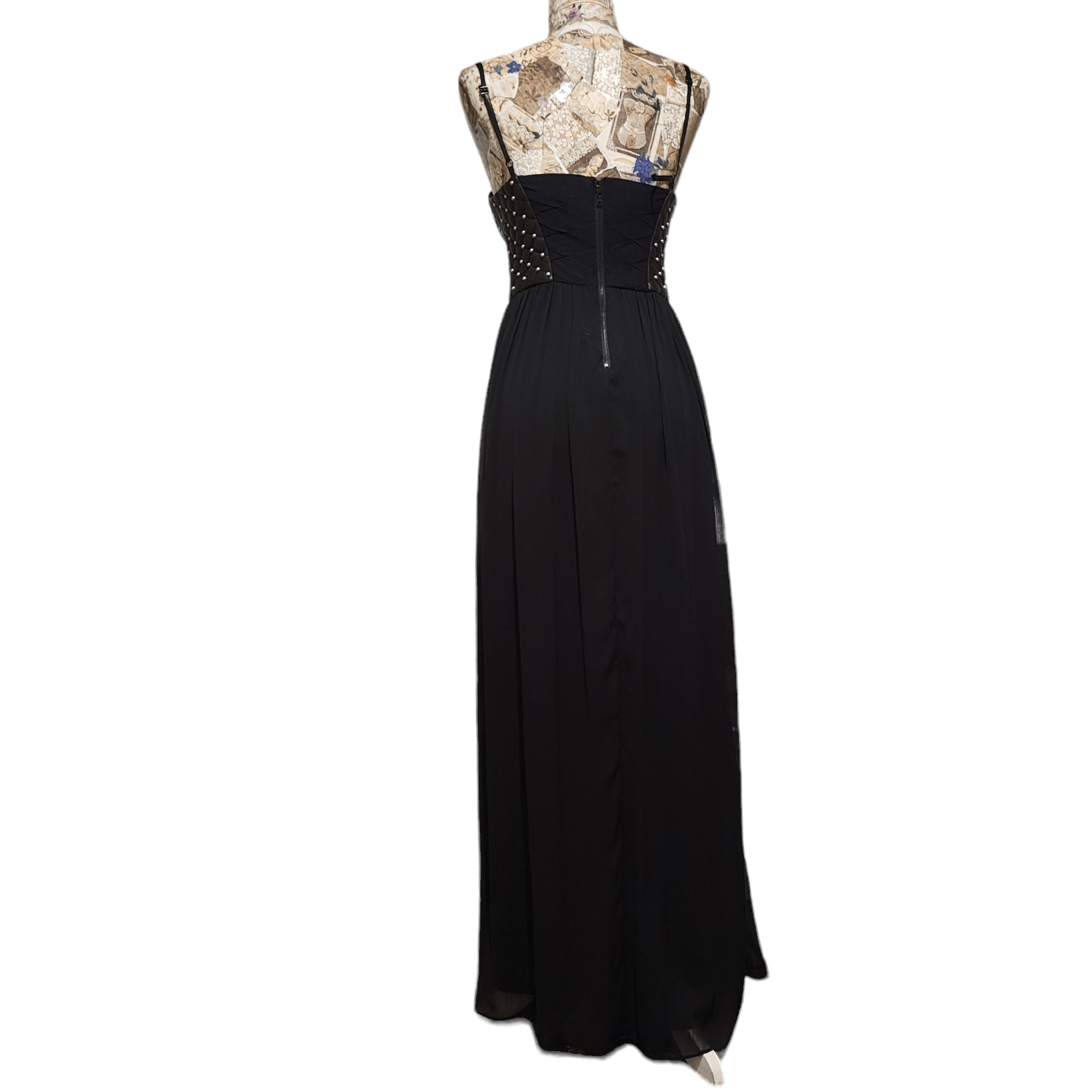Alice + Olivia Alice & Olivia Leather Black Corset Maxi Dress Prom Gown Size XS / US 0-2 / IT 36-38 - 13 Thumbnail