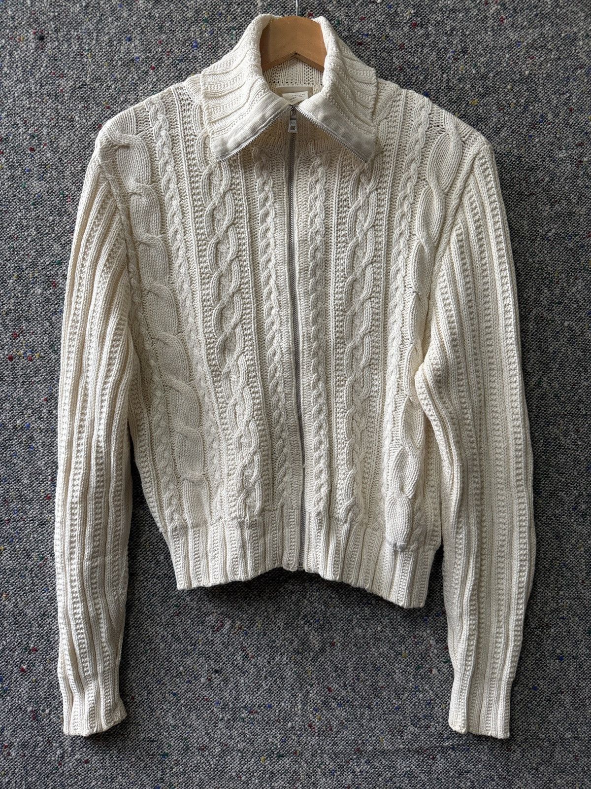 Other Vintage Blue Willi's Heavy Cable Knit Full-Zip Sweater Size S / US 4 / IT 40 - 2 Thumbnail