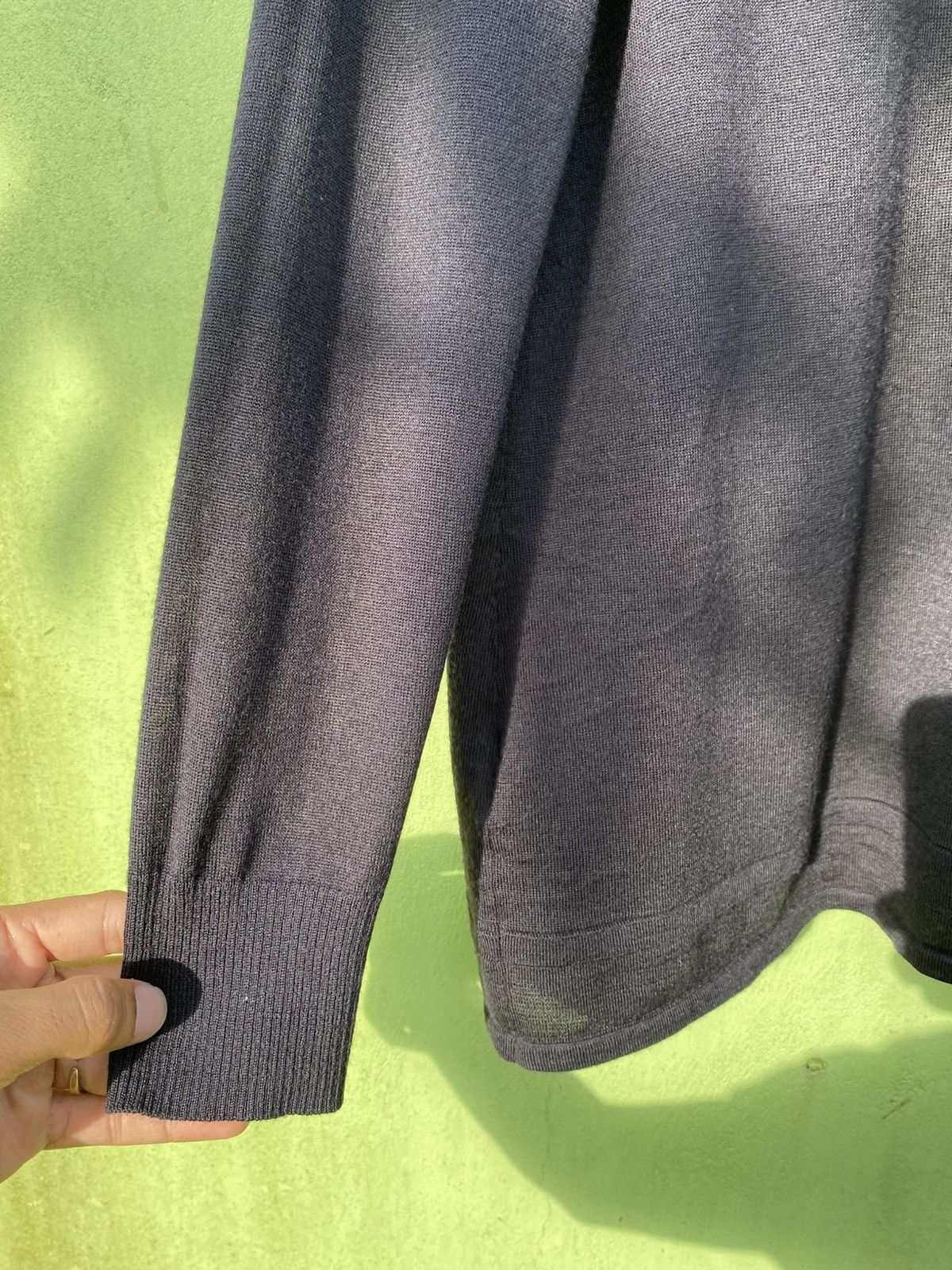 Japanese Brand Plasis Shawl Collar Knit Cardigan Dark Navy Minimalist Japan Size US M / EU 48-50 / 2 - 14 Thumbnail