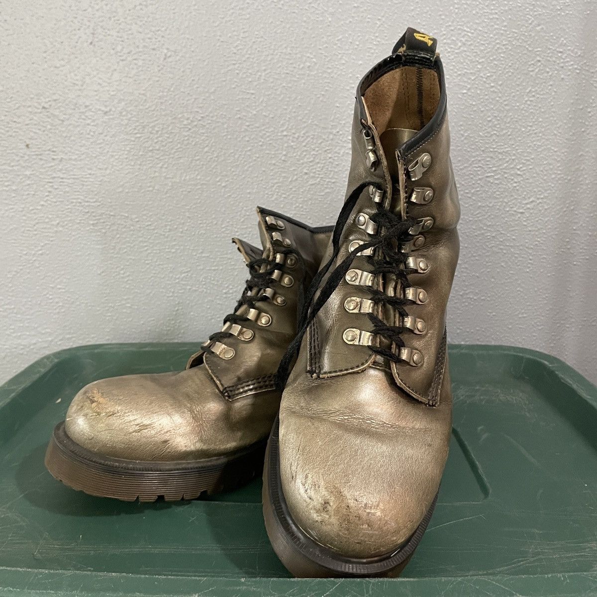 Dr. Martens Made in England 8217 Silver Combat Boot Size 12
