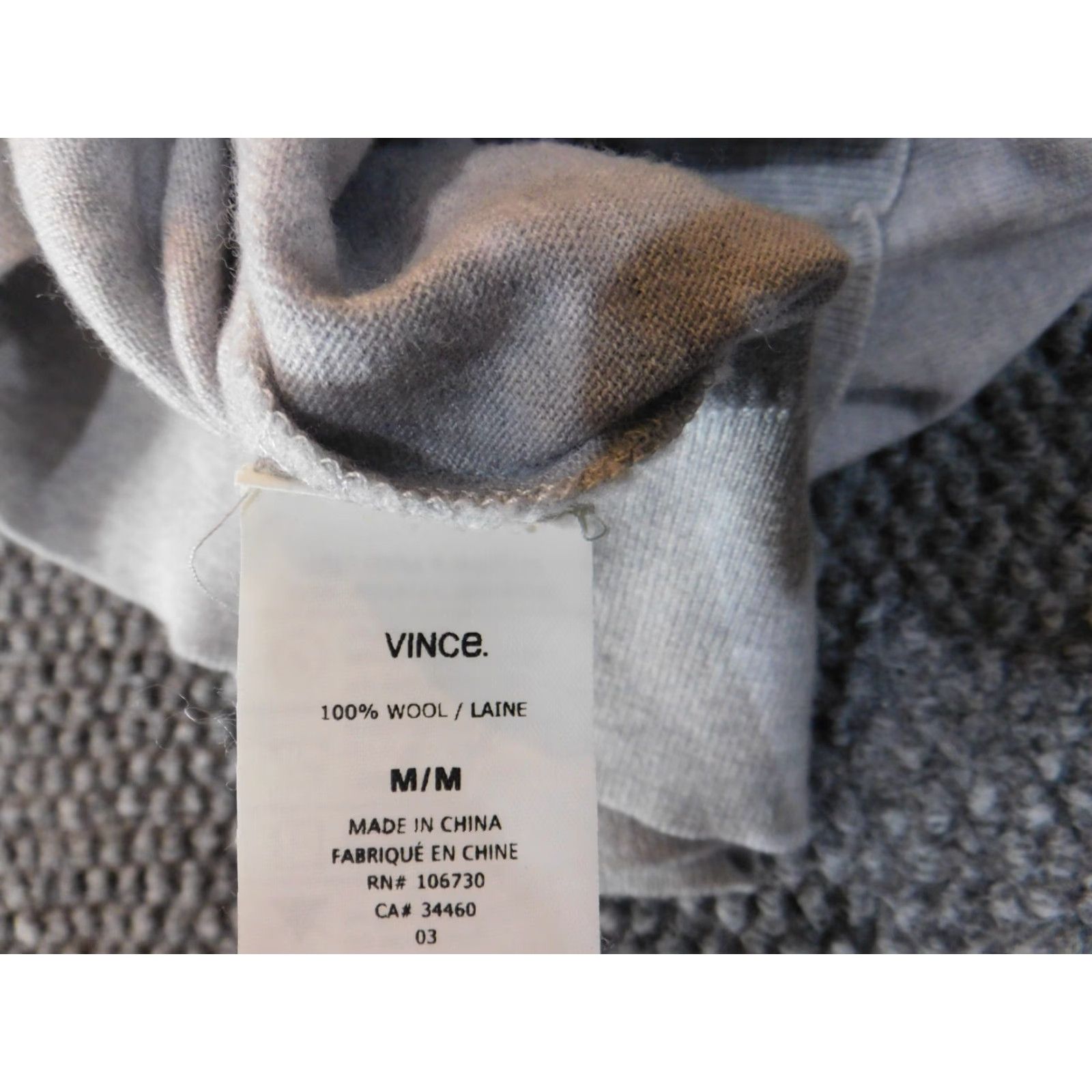 Vince Vince Sweater Womens M gray V-Neck Wool Pullover Solid Chunky-Knit Long Sleeve Regular Modern All Seasons Mens? Girls? Wait. Size M / US 6-8 / IT 42-44 - 6 Thumbnail