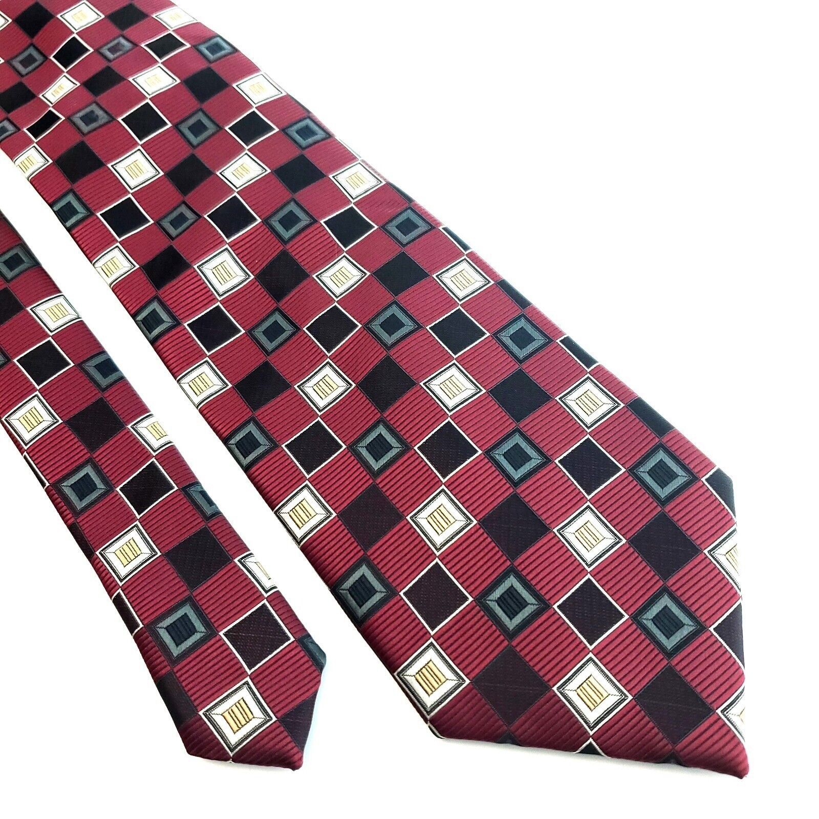 Bergamo New York Bergamo New York Red Black Tan Geometric Woven Polyester Lon Size ONE SIZE - 1 Thumbnail