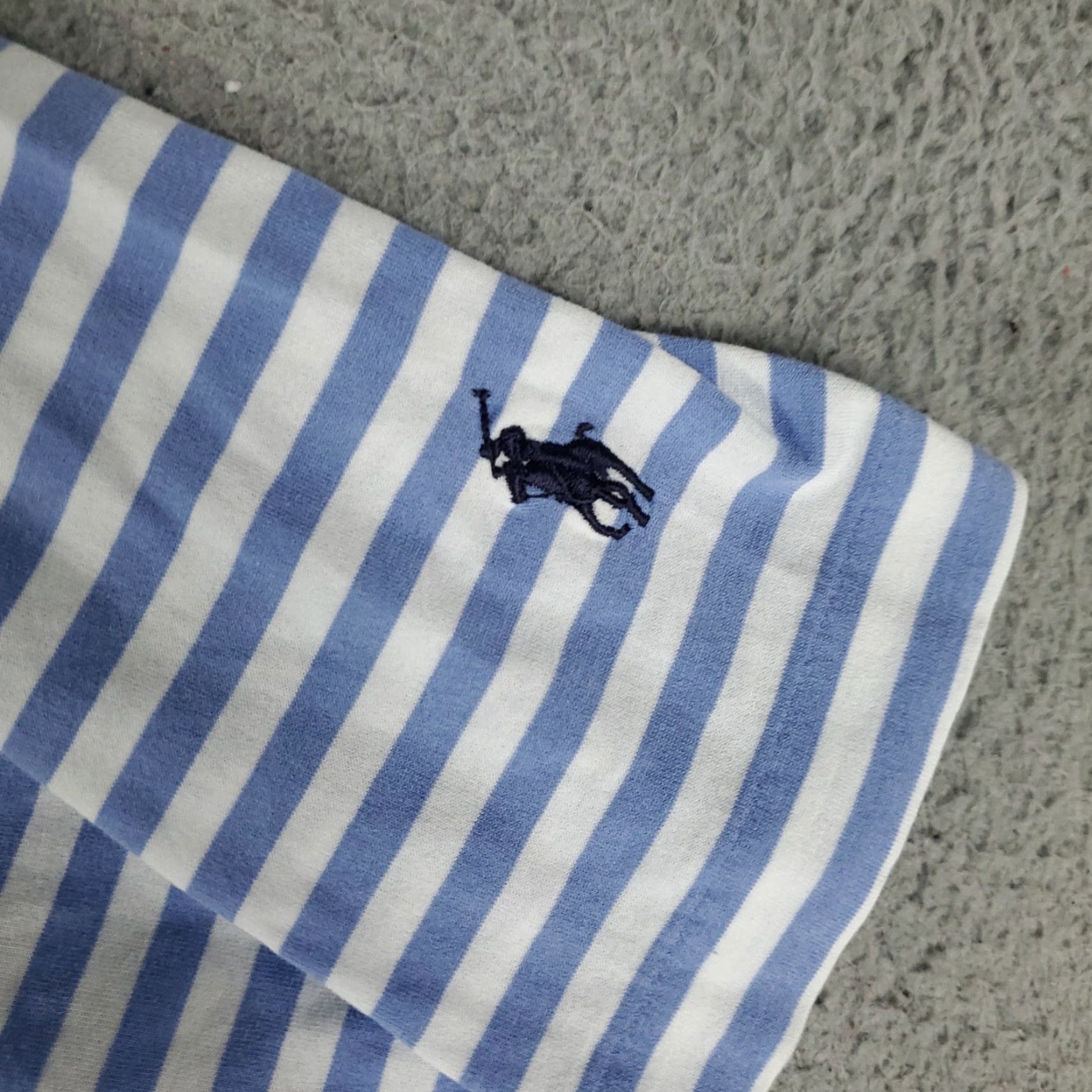 Ralph Lauren VINTAGE Ralph Lauren Polo Shirt Mens Large Blue Striped Short Sleeve Casual Baseball Golf Sports Size US L / EU 52-54 / 3 - 3 Thumbnail