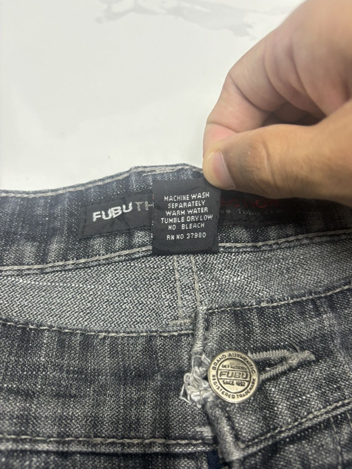 Fubu RARE VINTAGE FUBU BAGGY SHORT DENIM JNCO STYLE JEANS Size US 42 / EU 58 - 8 Thumbnail