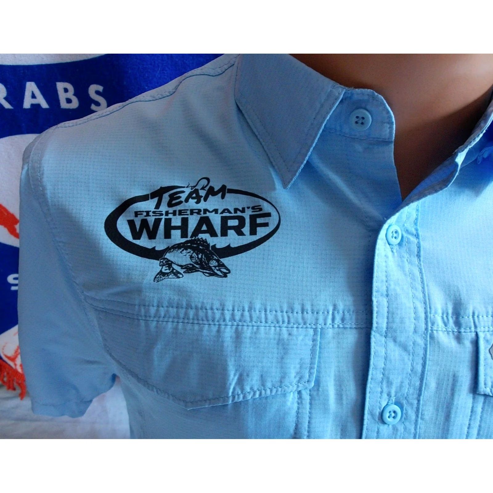 Vintage FISHERMAN'S WARF Port Clinton Ohio Fishing Shirt Men's L The American Outdoorsman Blue Short Sleeve Button-Up Casual Vintage: No Size US L / EU 52-54 / 3 - 2 Thumbnail