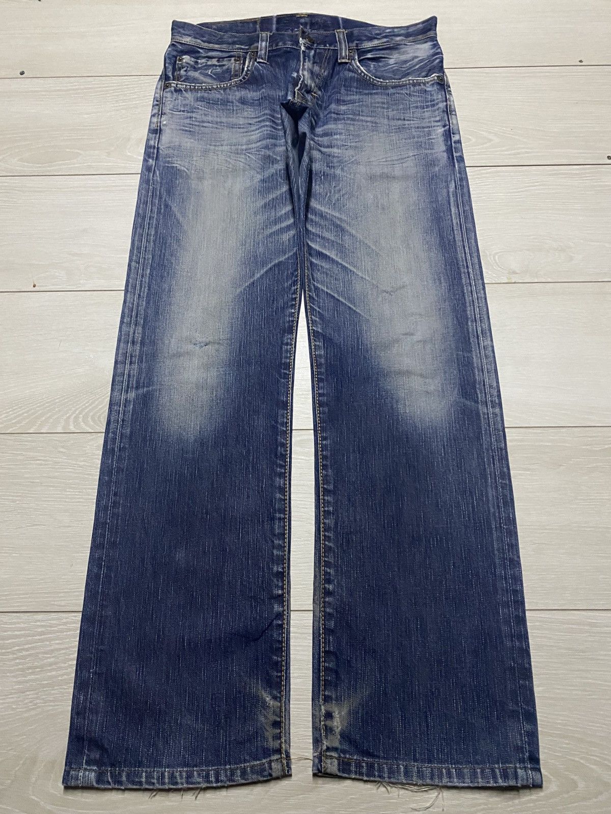 Junya Watanabe Vintage Edwin 503 Faded Wash Distressed Loose Jeans Size US 32 / EU 48 - 1 Thumbnail