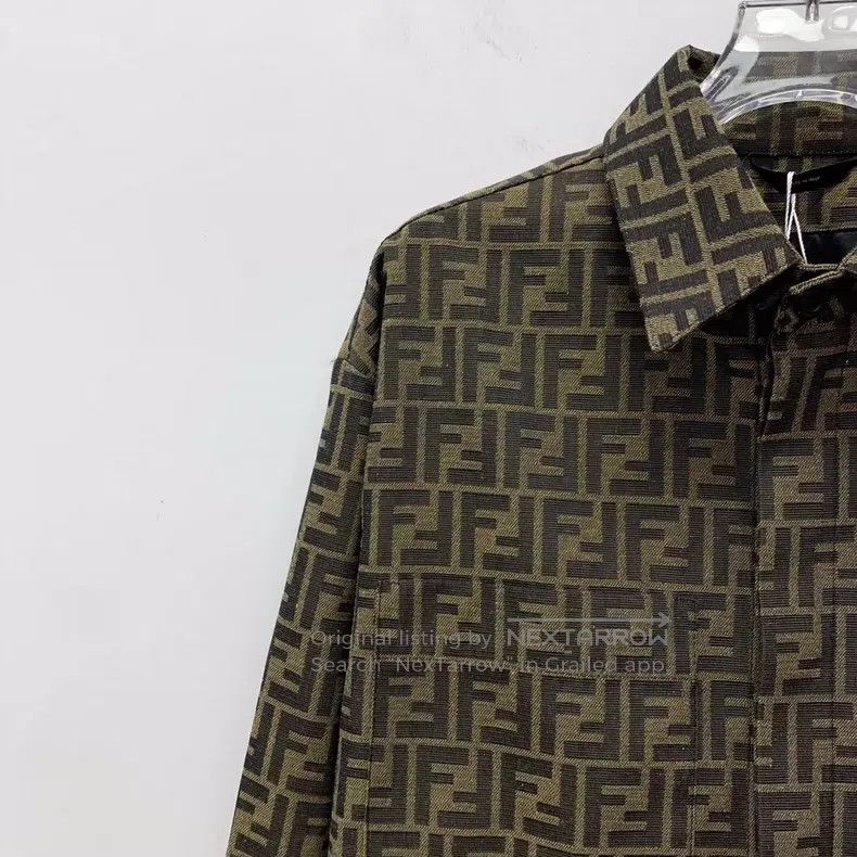 Fendi Fendi Dark brown logo letter all-over print long-sleeve sh Size US M / EU 48-50 / 2 - 3 Thumbnail