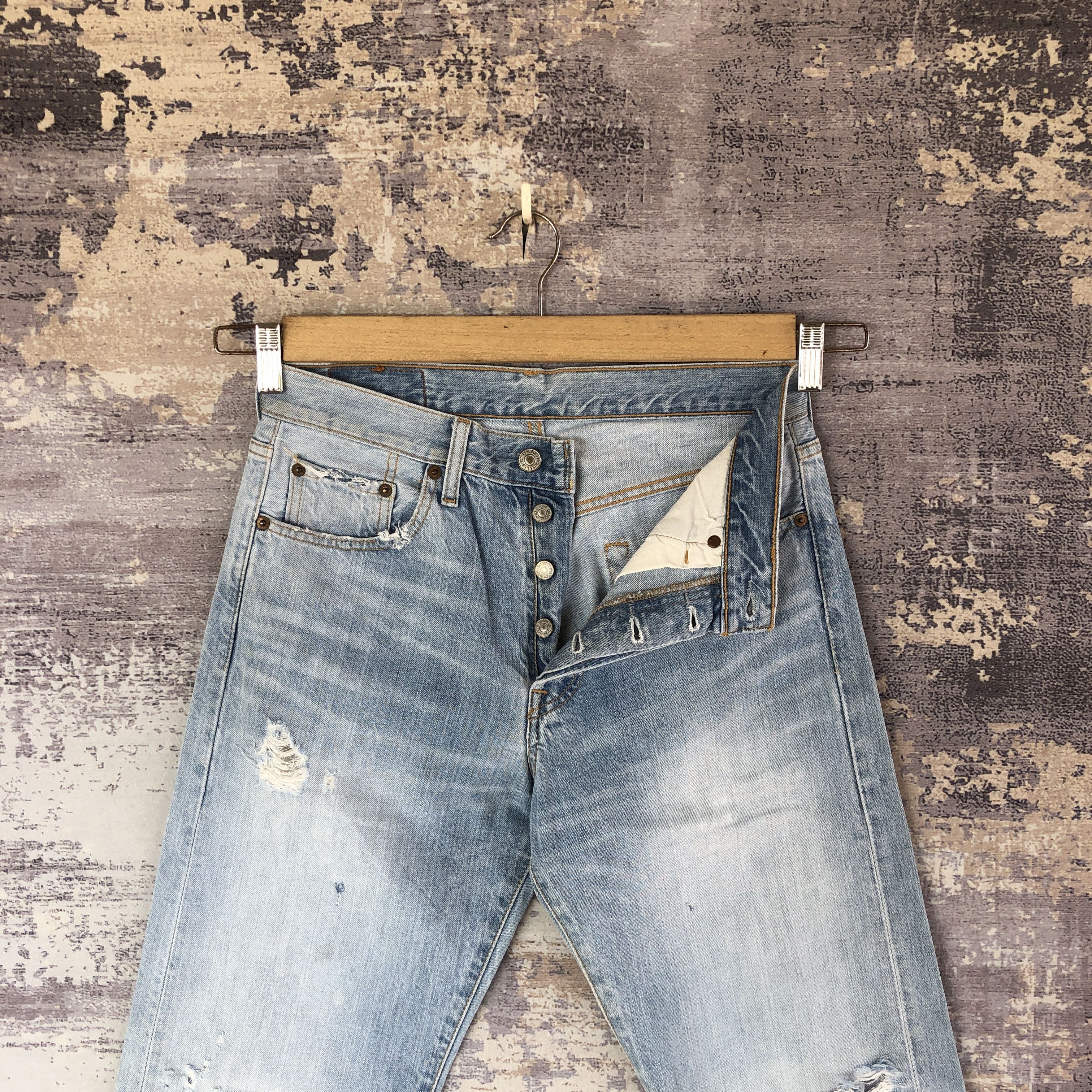 Levi's Vintage 90s Levis 501 Light Wash Distressed Levi's Denim Size US 28 / EU 44 - 6 Thumbnail