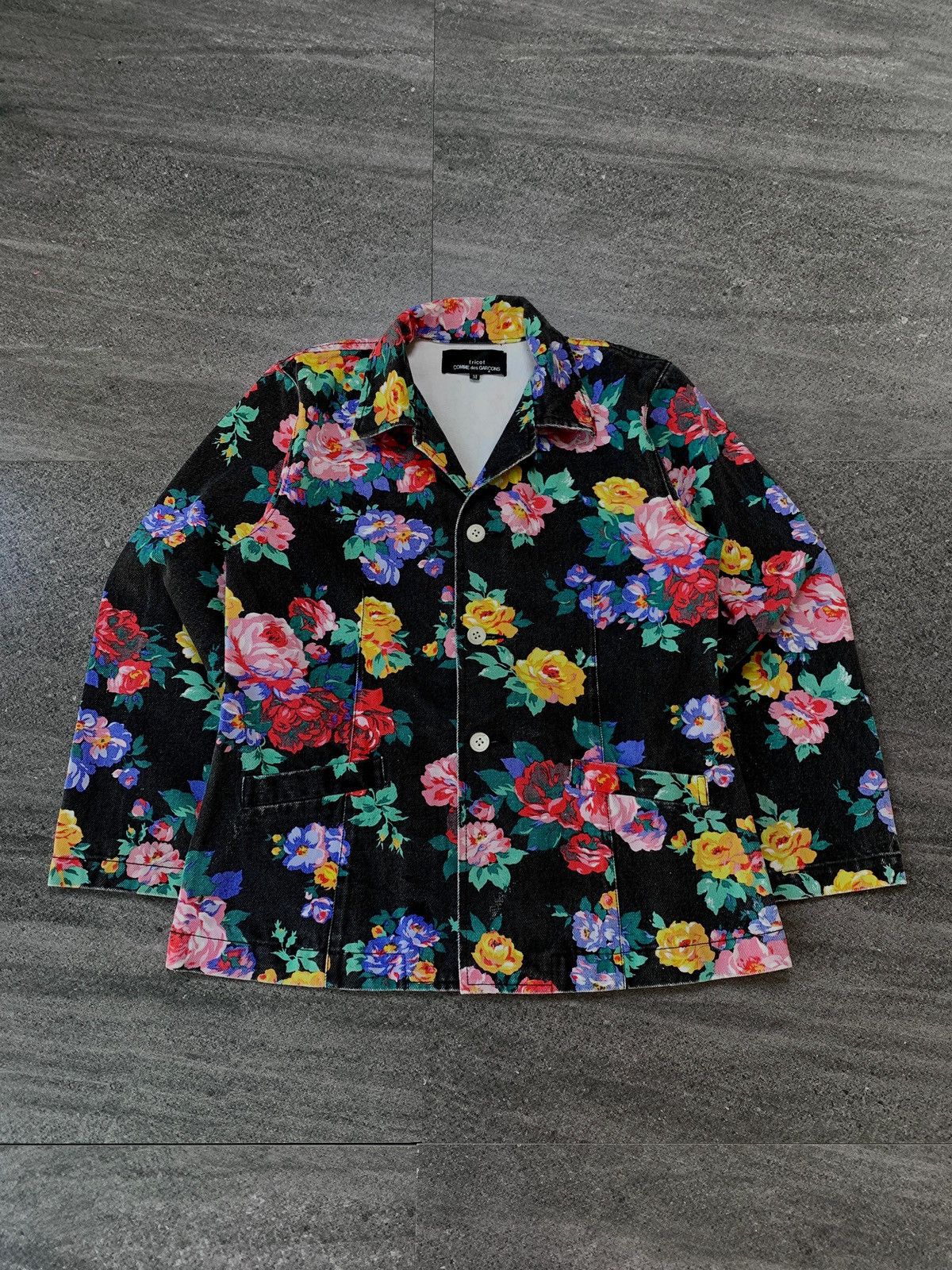 Comme des Garcons tricot Floral Painted Denim Jacket Size US S / EU 44-46 / 1 - 2 Thumbnail